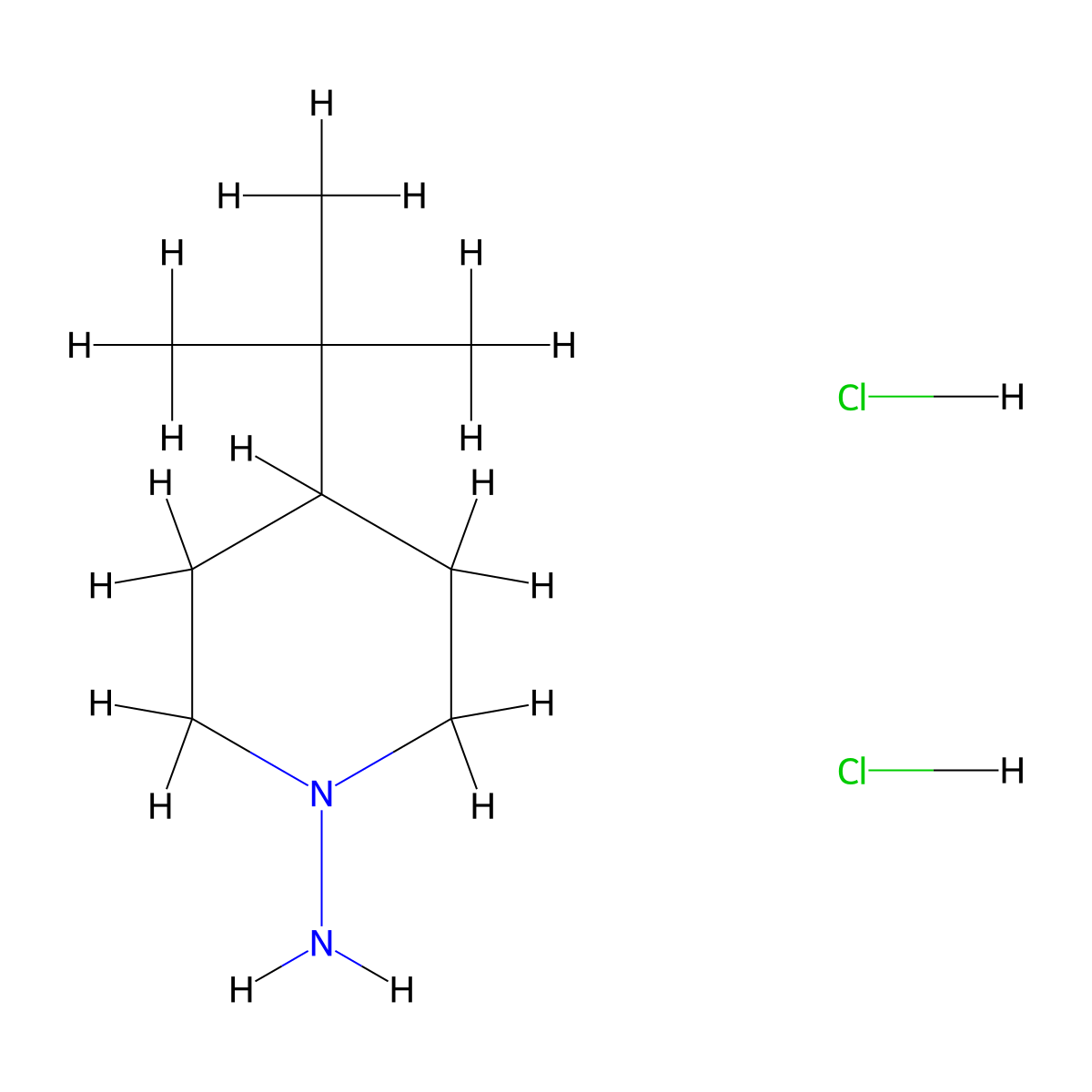 4-Tert-butylpiperidin-1-amine dihydrochloride molecular structure, CAS 1803594-89-9