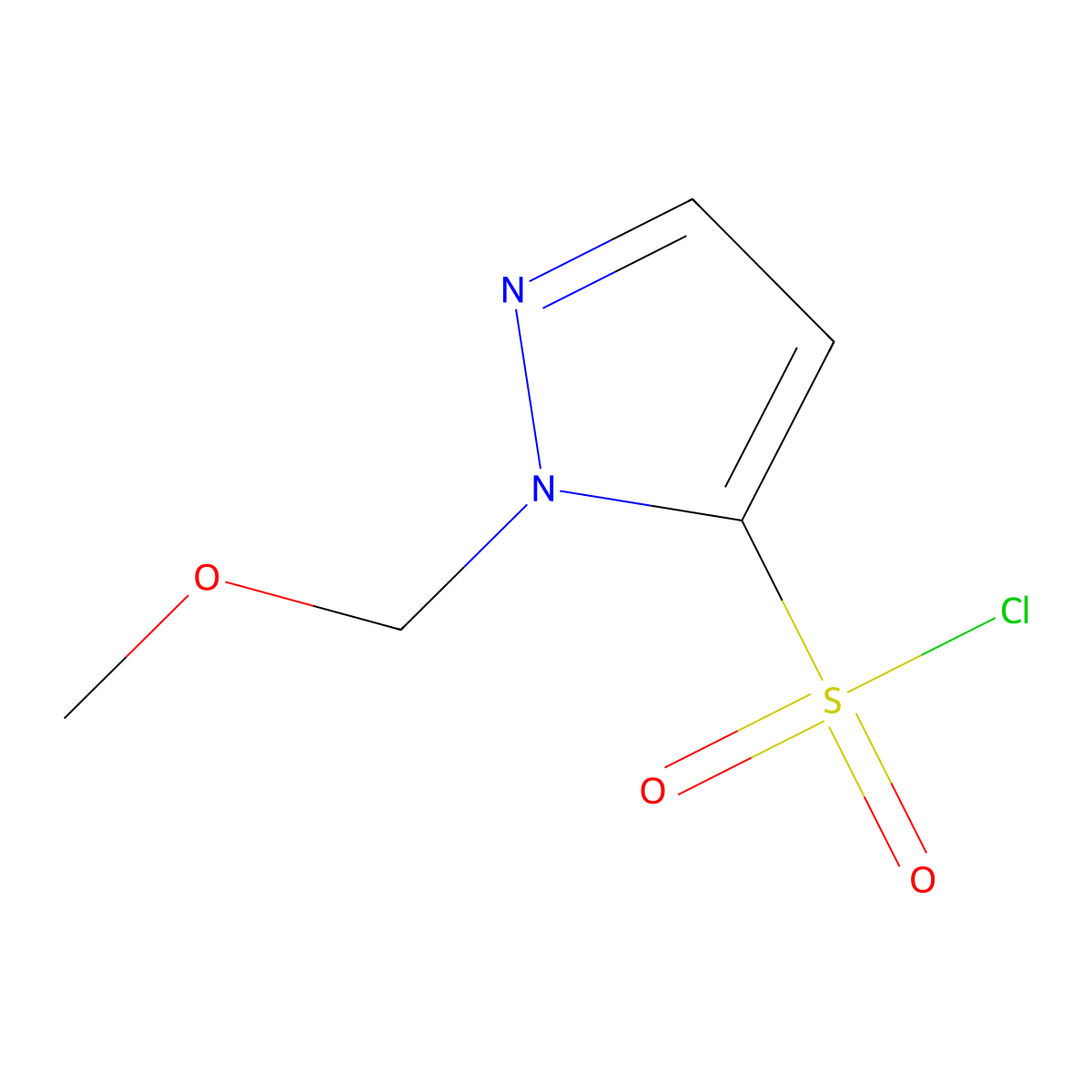 1-(methoxymethyl)-1H-pyrazole-5-sulfonyl chloride molecular structure, CAS 1803594-93-5
