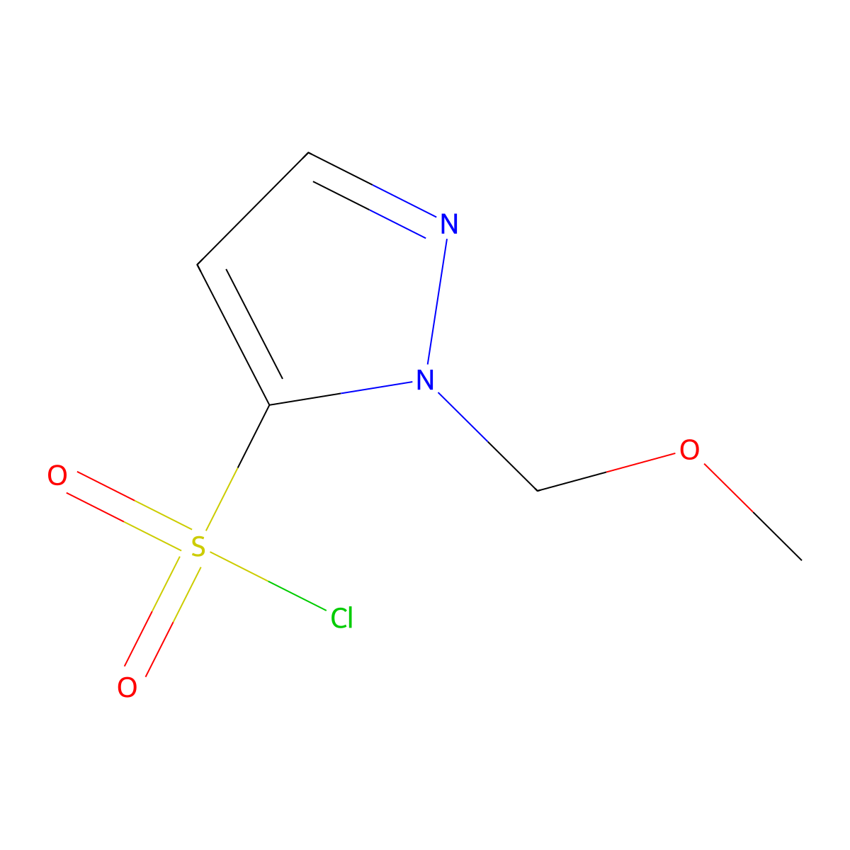 1-(methoxymethyl)-1H-pyrazole-5-sulfonyl chloride molecular structure, CAS 1803594-93-5