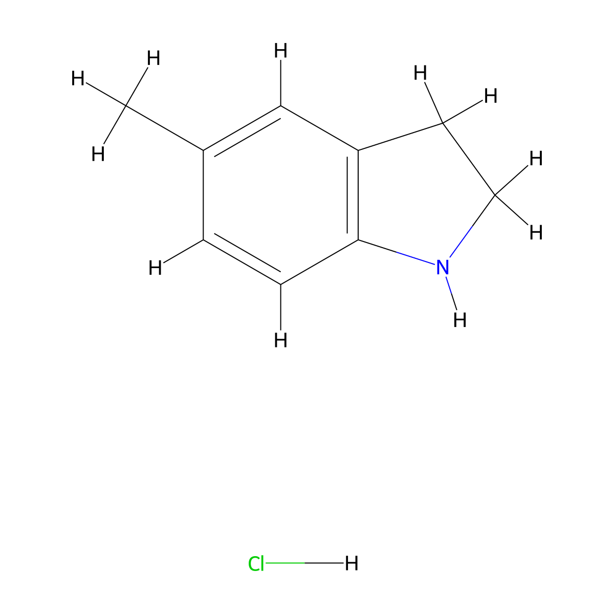 5-methyl-2,3-dihydro-1H-indole hydrochloride molecular structure, CAS 1803594-95-7
