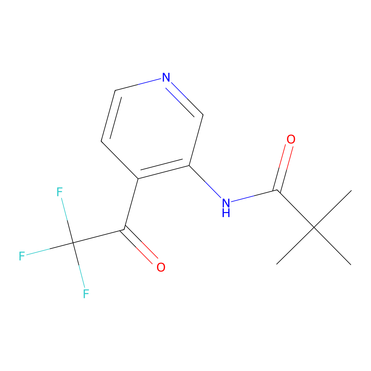 2,2-dimethyl-N-(4-(trifluoroacetyl)pyridin-3-yl)propanamide molecular structure, CAS 1803595-02-9