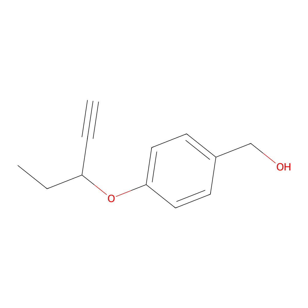 [4-(Pent-1-yn-3-yloxy)phenyl]methanol molecular structure, CAS 1803595-04-1