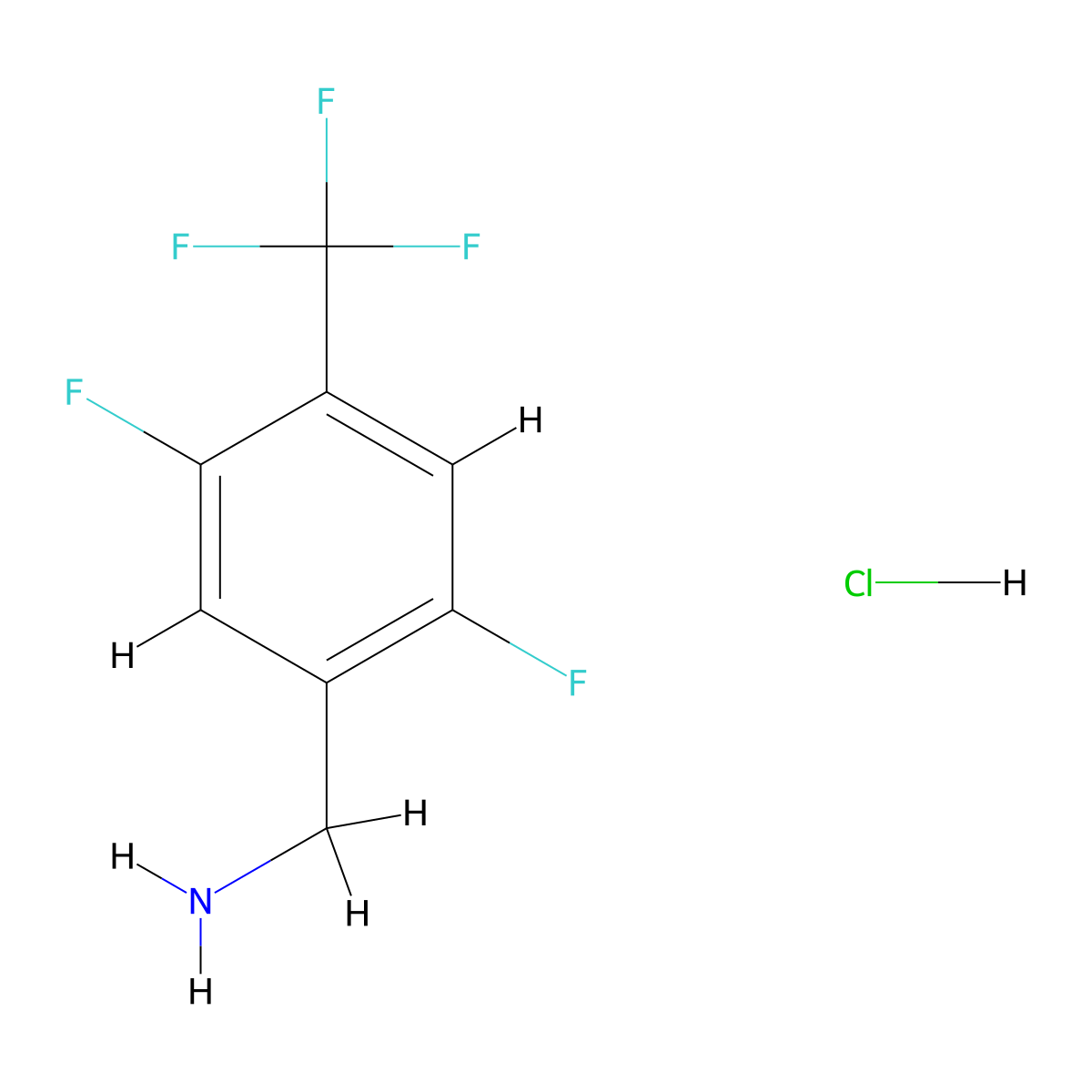[2,5-Difluoro-4-(trifluoromethyl)phenyl]methanamine hydrochloride molecular structure, CAS 1803595-05-2
