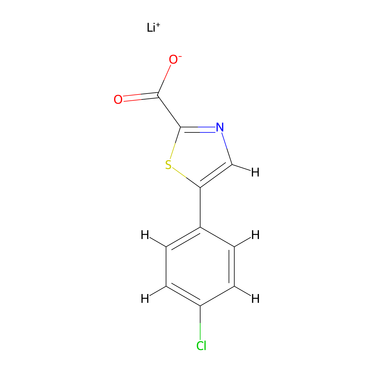 Lithium(1+) ion 5-(4-chlorophenyl)-1,3-thiazole-2-carboxylate molecular structure, CAS 1803595-06-3