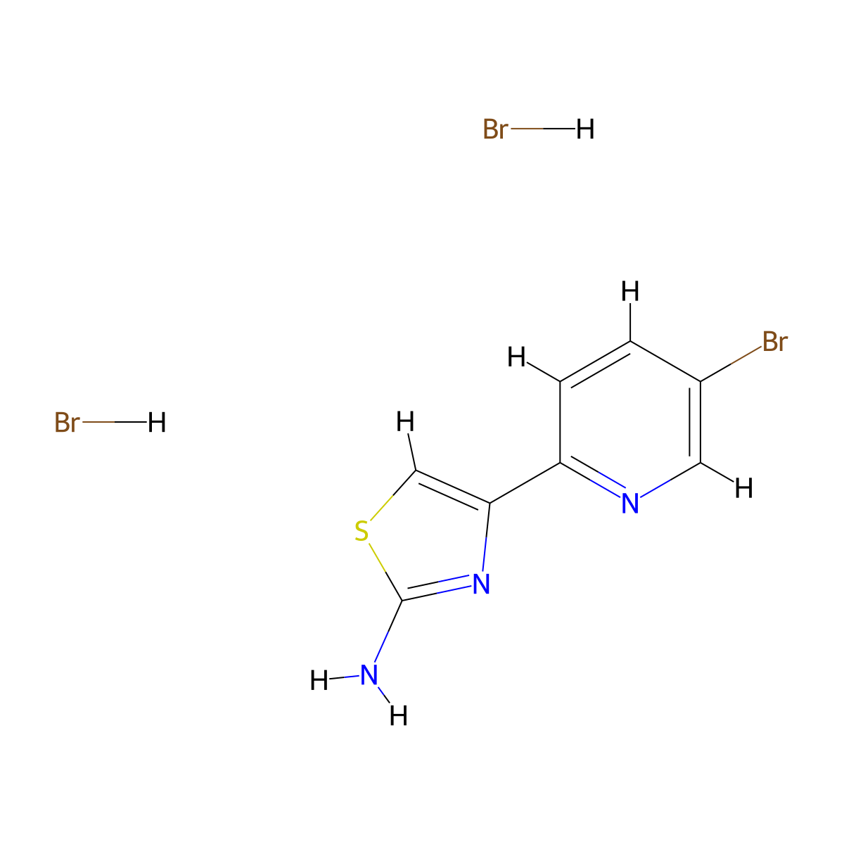 4-(5-Bromopyridin-2-yl)-1,3-thiazol-2-amine dihydrobromide molecular structure, CAS 1803595-09-6
