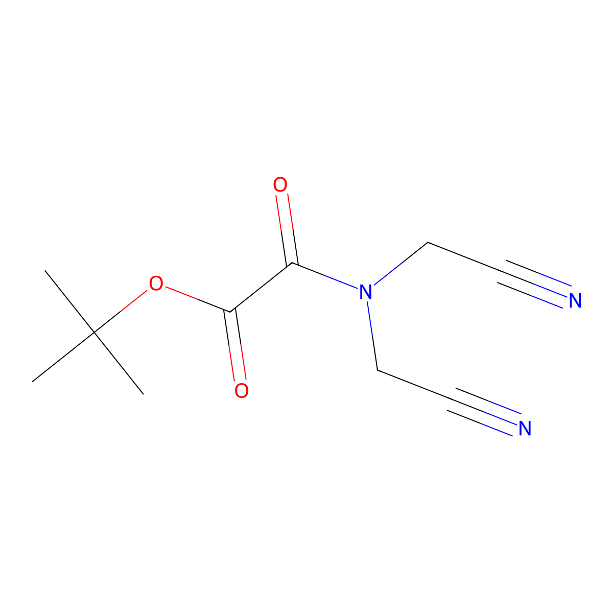 Tert-butyl [bis(cyanomethyl)carbamoyl]formate molecular structure, CAS 1803595-17-6