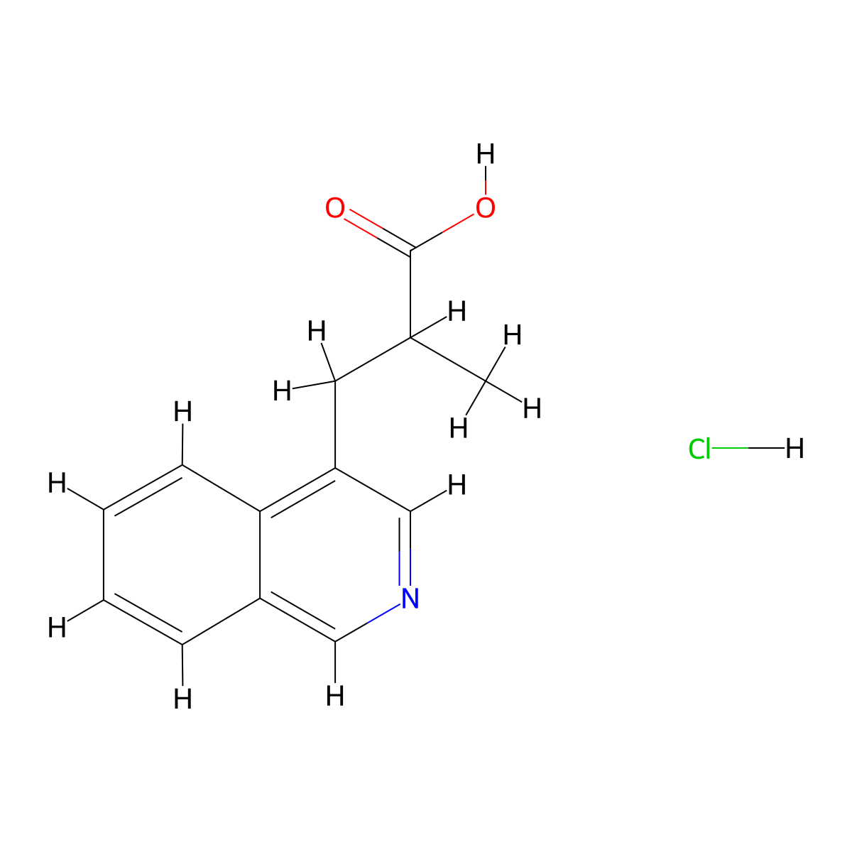 3-(Isoquinolin-4-yl)-2-methylpropanoic acid hydrochloride molecular structure, CAS 1803595-21-2