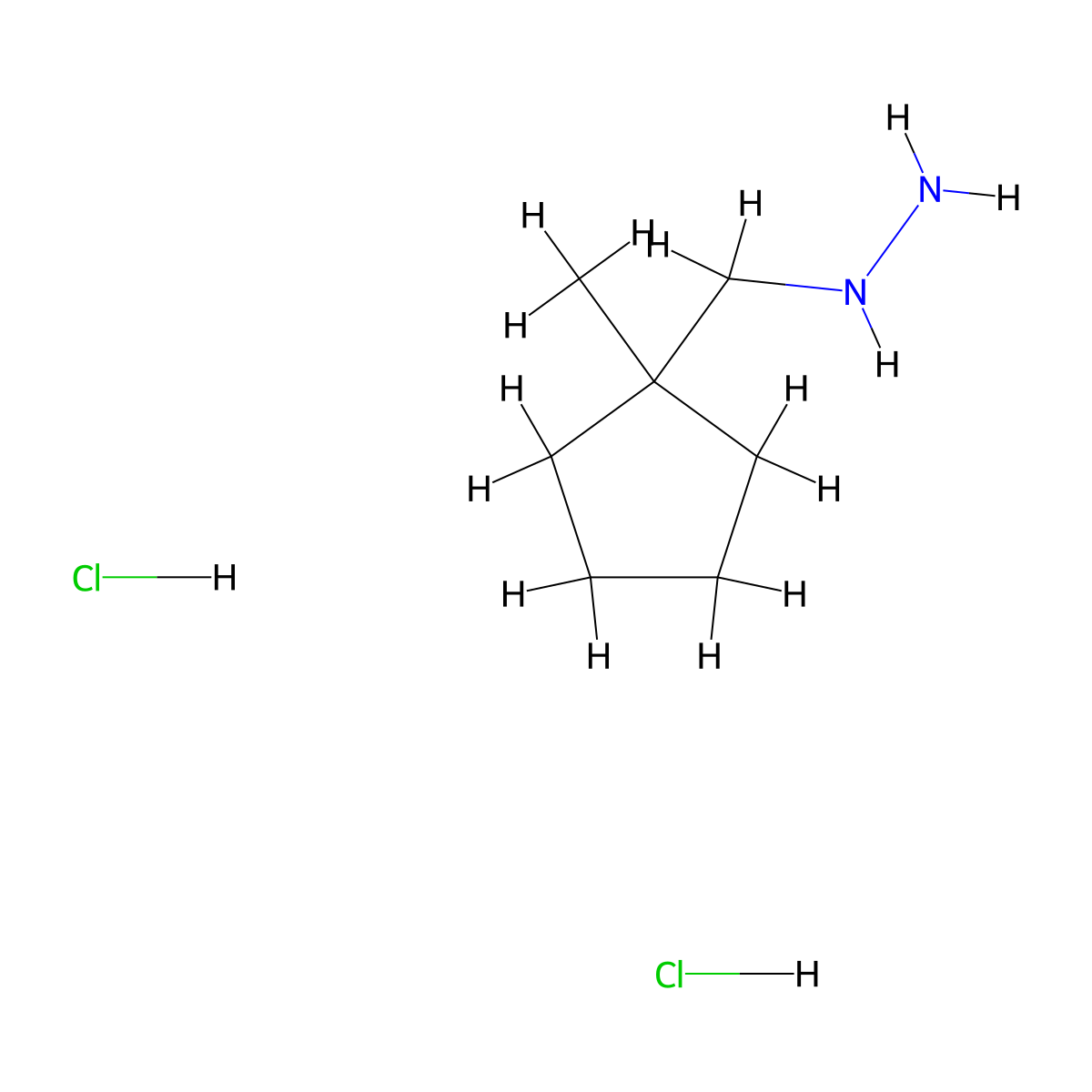 ((1-Methylcyclopentyl)methyl)hydrazine dihydrochloride molecular structure, CAS 1803595-22-3