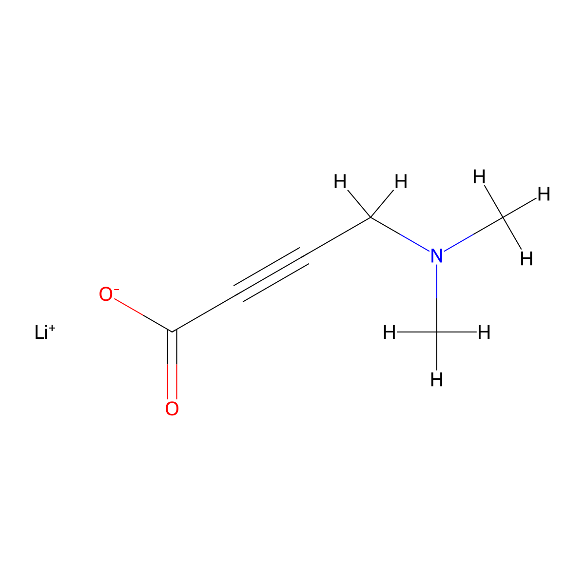 Lithium(1+) ion 4-(dimethylamino)but-2-ynoate molecular structure, CAS 1803595-24-5