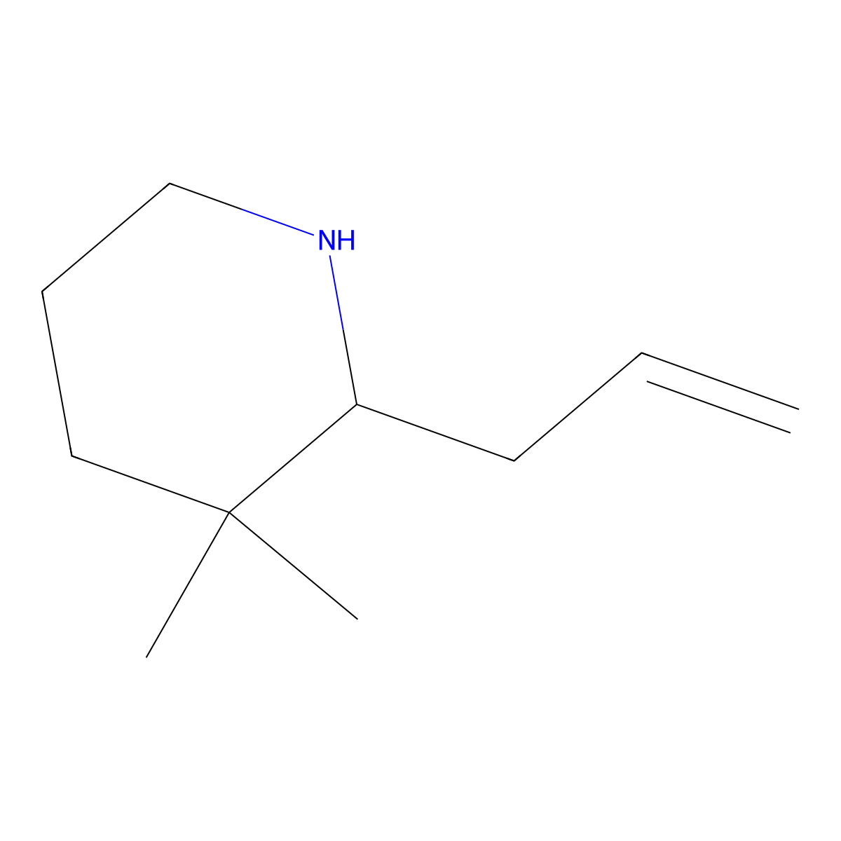 3,3-Dimethyl-2-(prop-2-en-1-yl)piperidine molecular structure, CAS 1803595-25-6