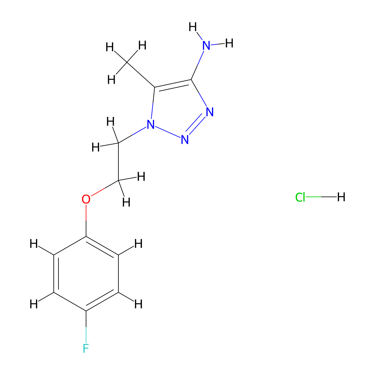 1-[2-(4-fluorophenoxy)ethyl]-5-methyl-1H-1,2,3-triazol-4-amine hydrochloride molecular structure, CAS 1803595-31-4