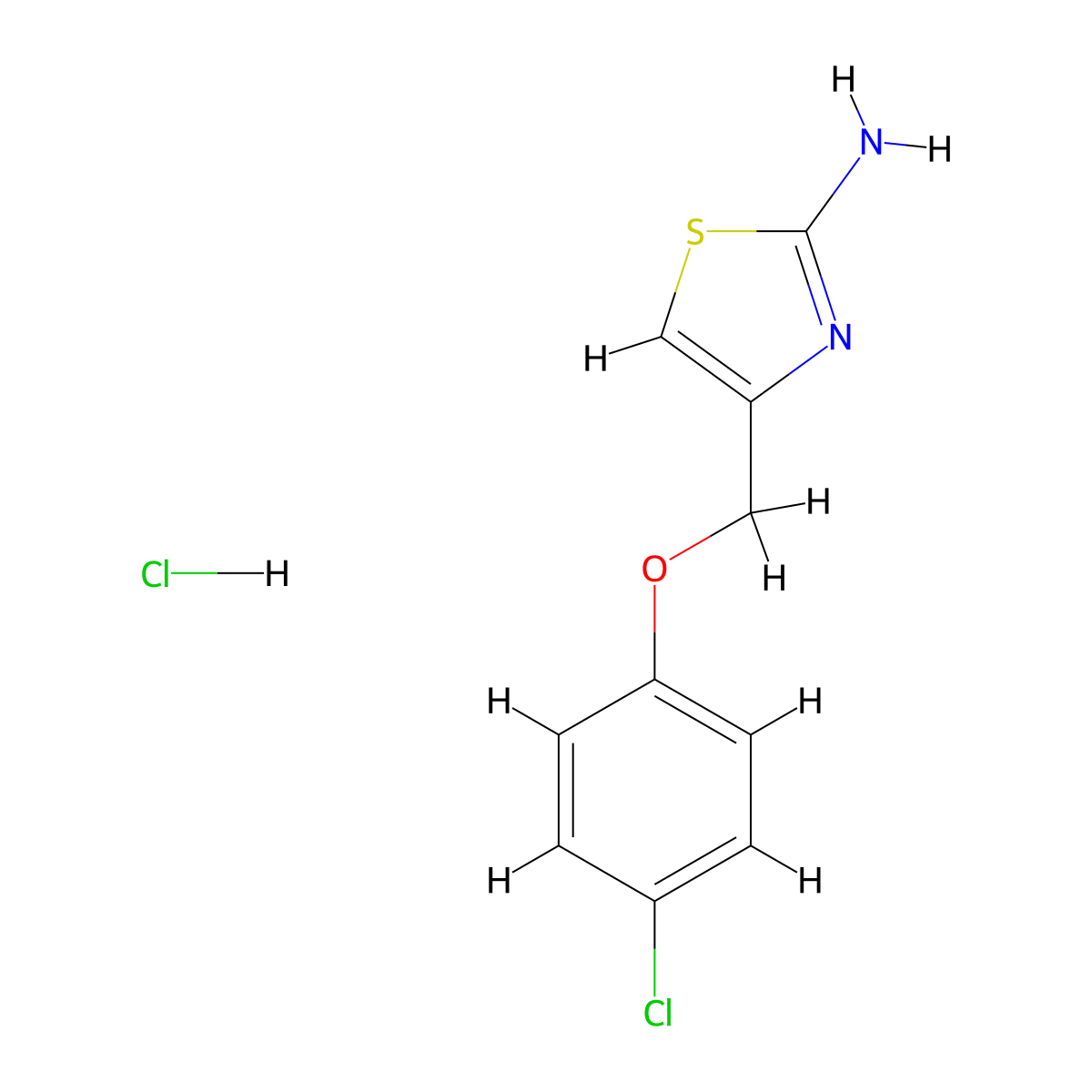 4-((4-Chlorophenoxy)methyl)-1,3-thiazol-2-amine hydrochloride molecular structure, CAS 1803595-34-7
