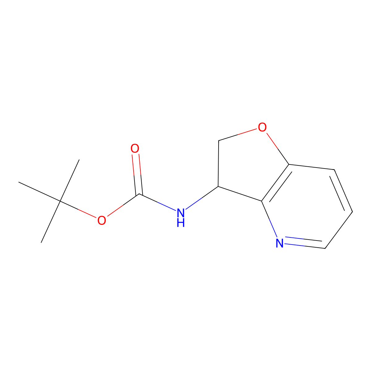 tert-butyl N-{2H,3H-furo[3,2-b]pyridin-3-yl}carbamate molecular structure, CAS 1803595-42-7