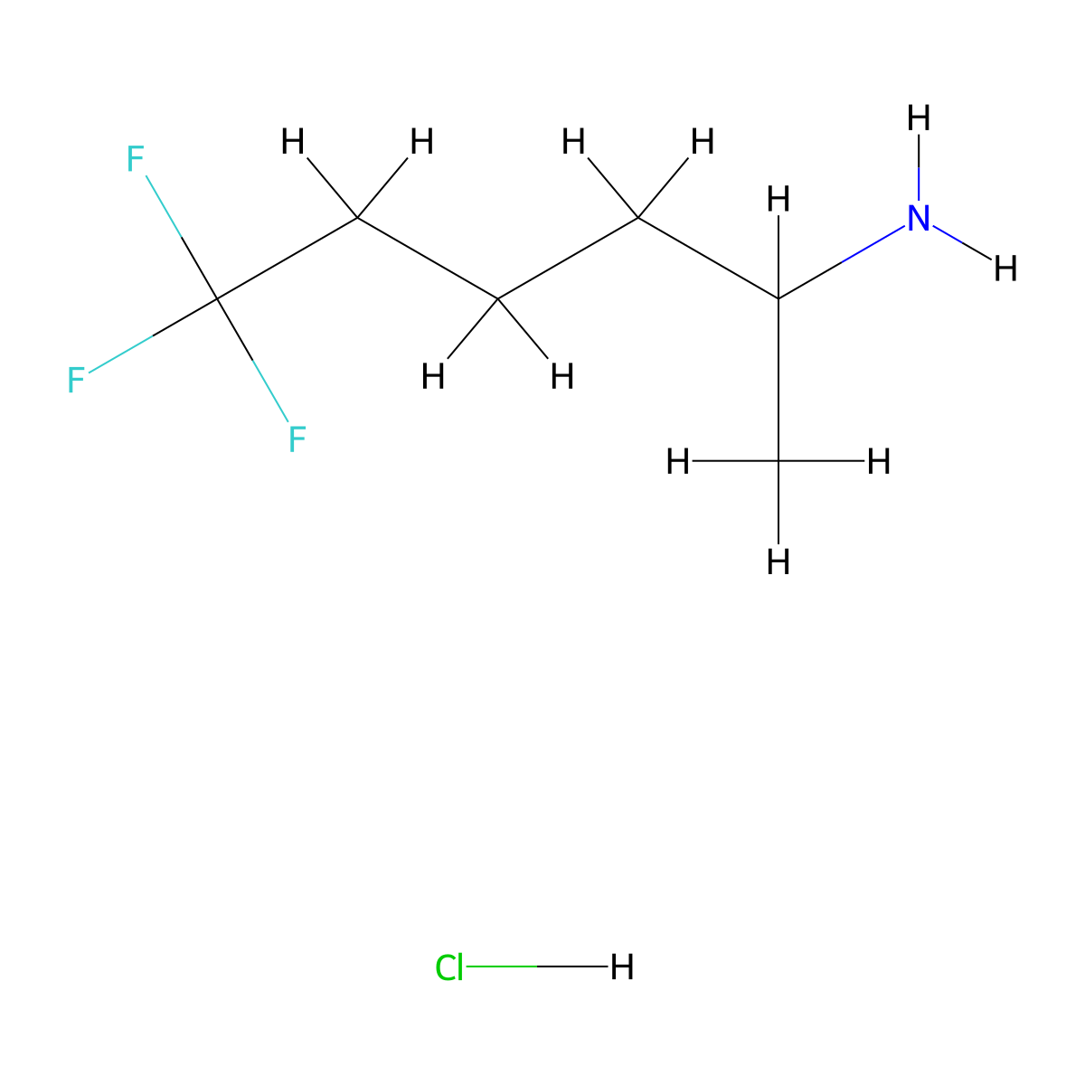 6,6,6-Trifluorohexan-2-amine hydrochloride molecular structure, CAS 1803595-45-0