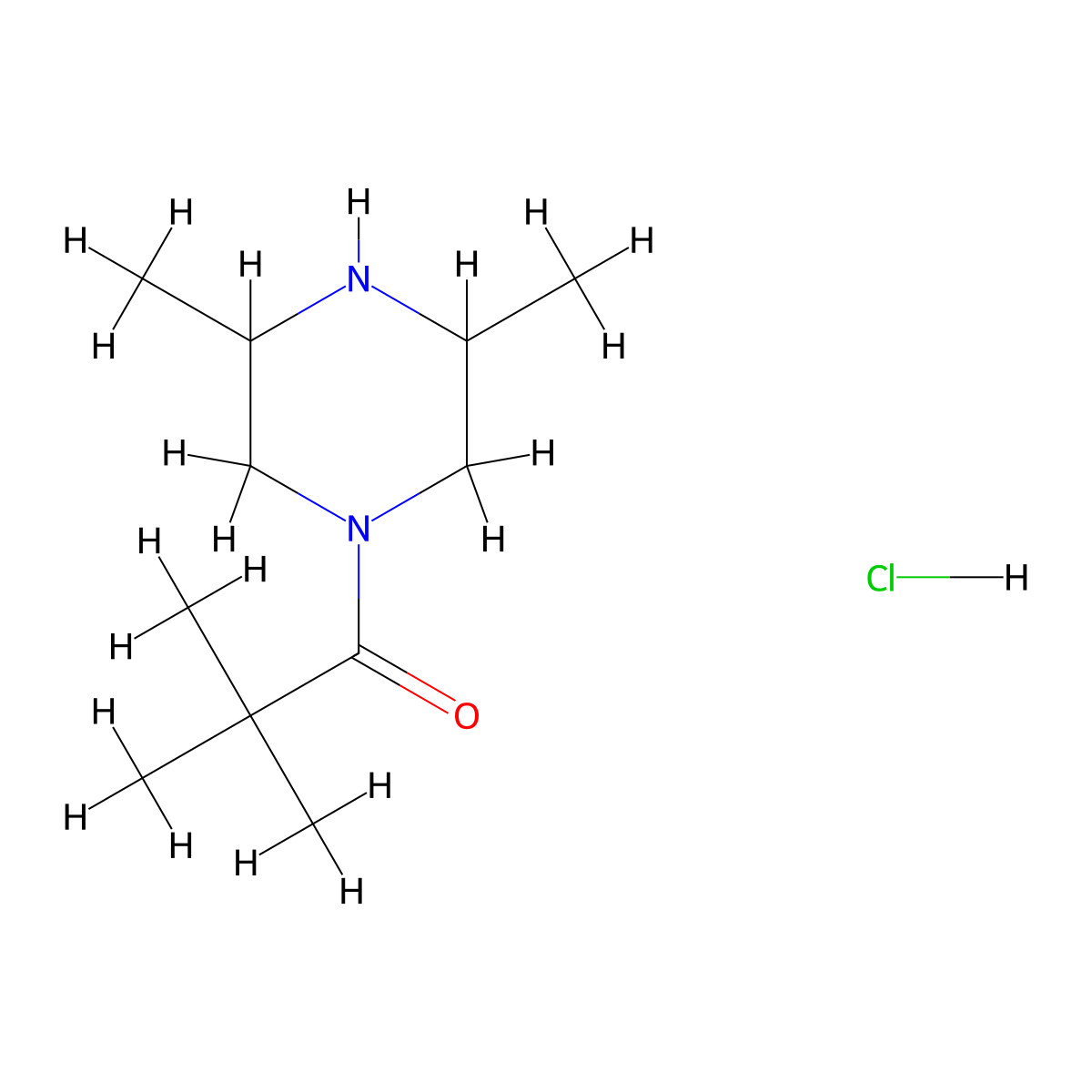 1-(3,5-Dimethylpiperazin-1-yl)-2,2-dimethylpropan-1-one hydrochloride molecular structure, CAS 1803595-53-0