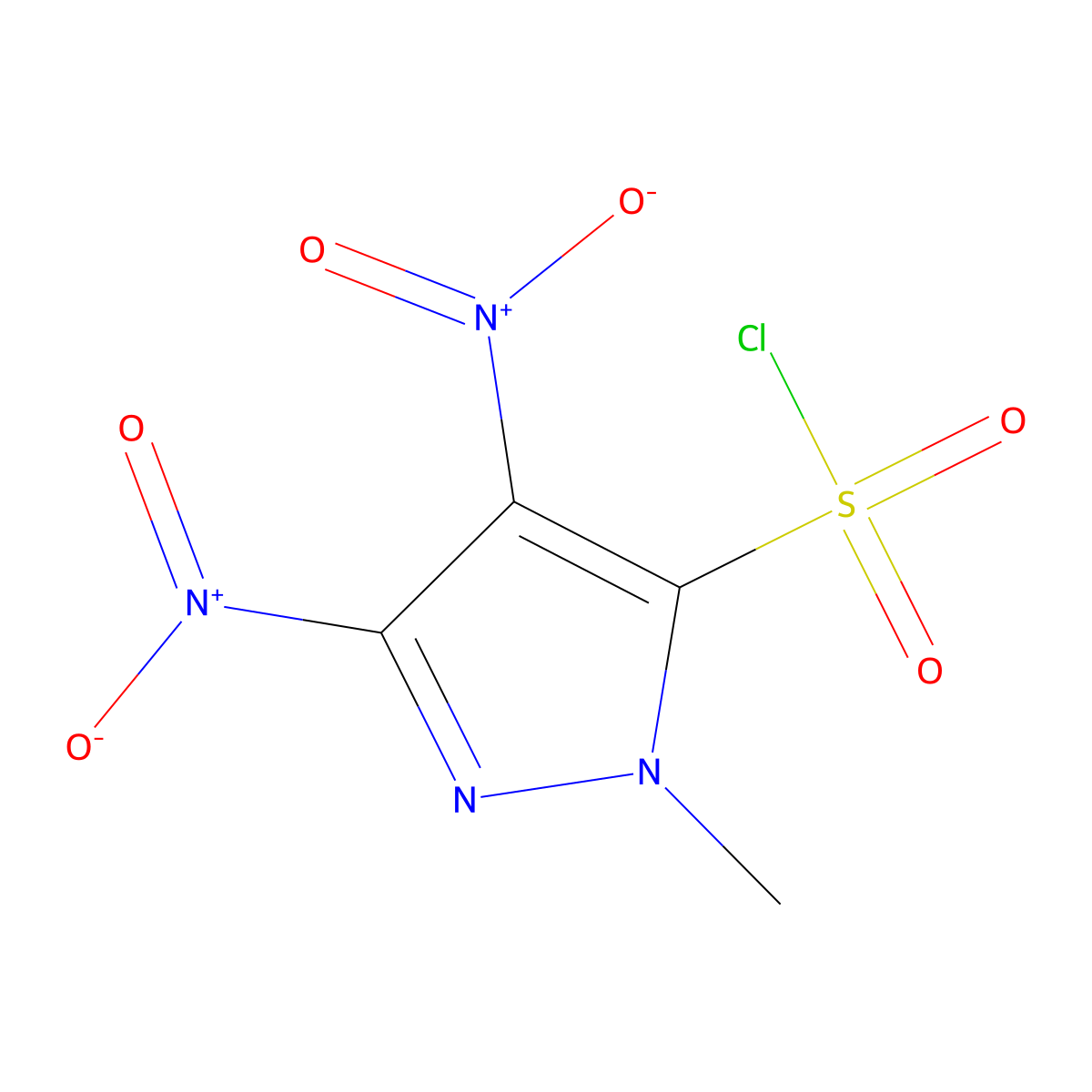 1-methyl-3,4-dinitro-1H-pyrazole-5-sulfonyl chloride molecular structure, CAS 1803595-58-5