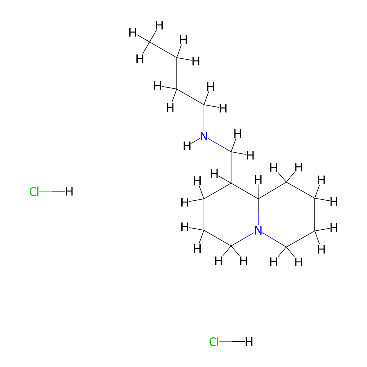 N-(Octahydro-2H-quinolizin-1-ylmethyl)butan-1-amine dihydrochloride molecular structure, CAS 1803595-61-0
