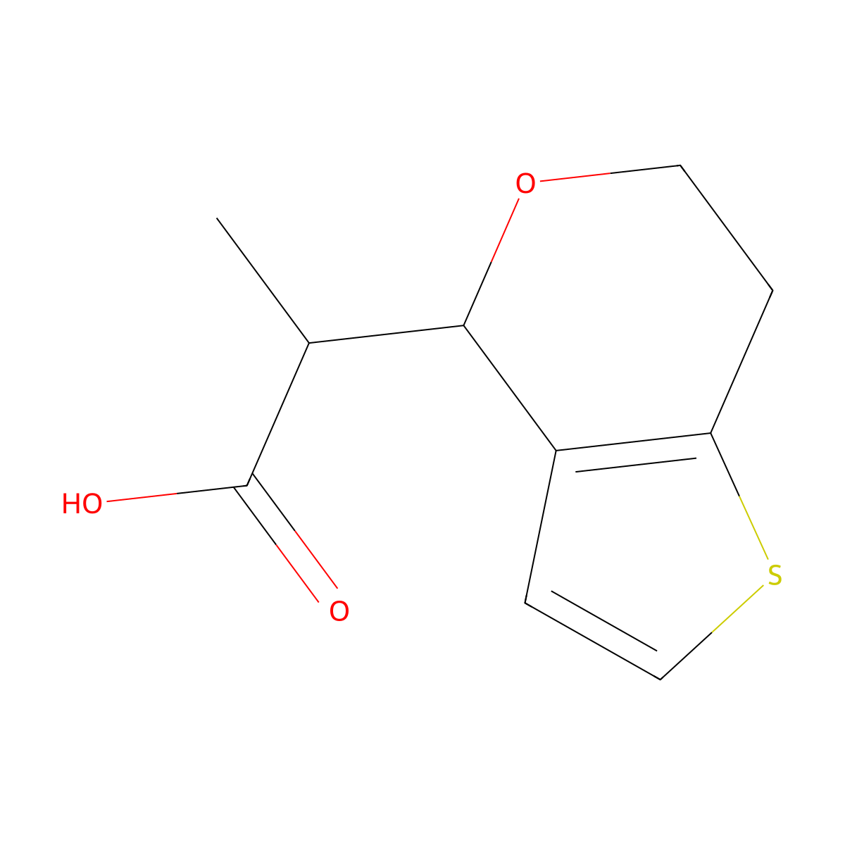 2-{4H,6H,7H-thieno[3,2-c]pyran-4-yl}propanoic acid molecular structure, CAS 1803595-63-2