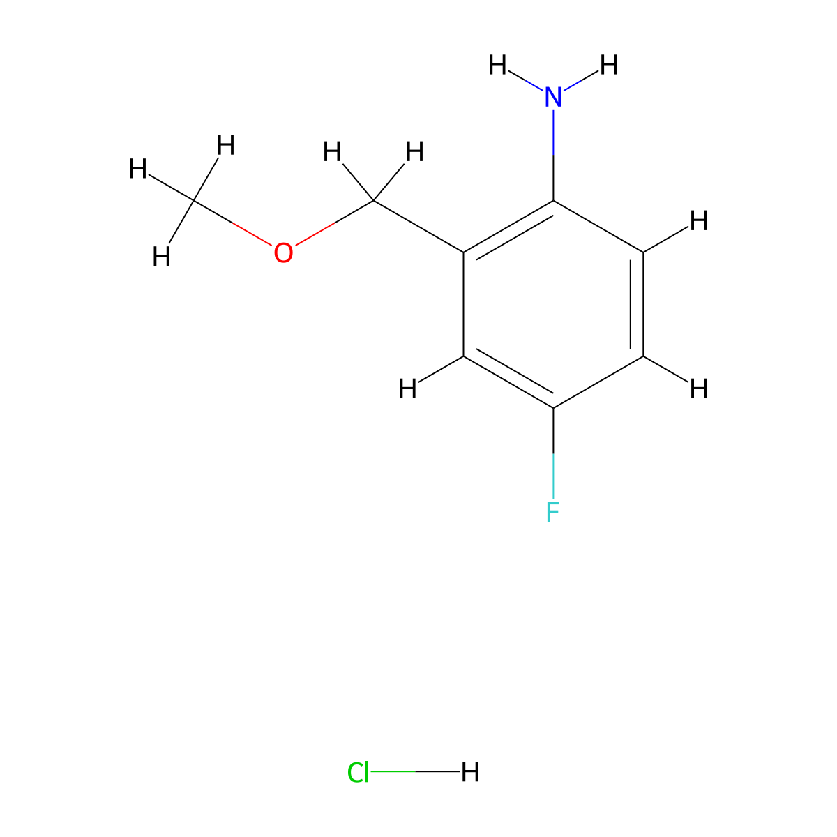 4-Fluoro-2-(methoxymethyl)aniline hydrochloride molecular structure, CAS 1803595-74-5