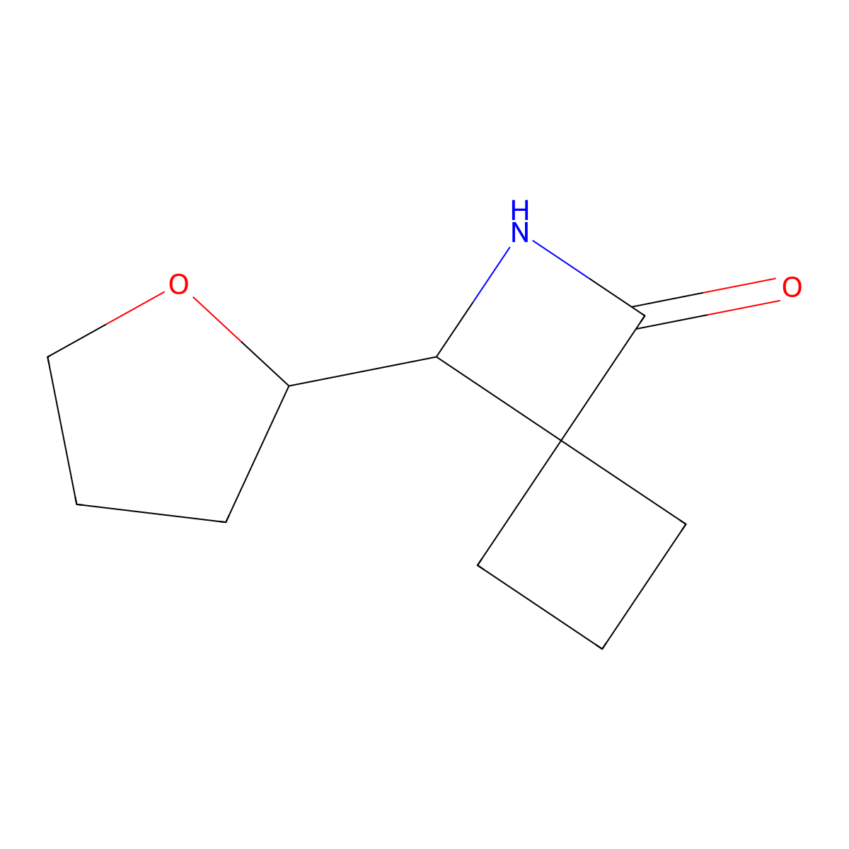 3-(Oxolan-2-yl)-2-azaspiro[3.3]heptan-1-one molecular structure, CAS 1803595-77-8