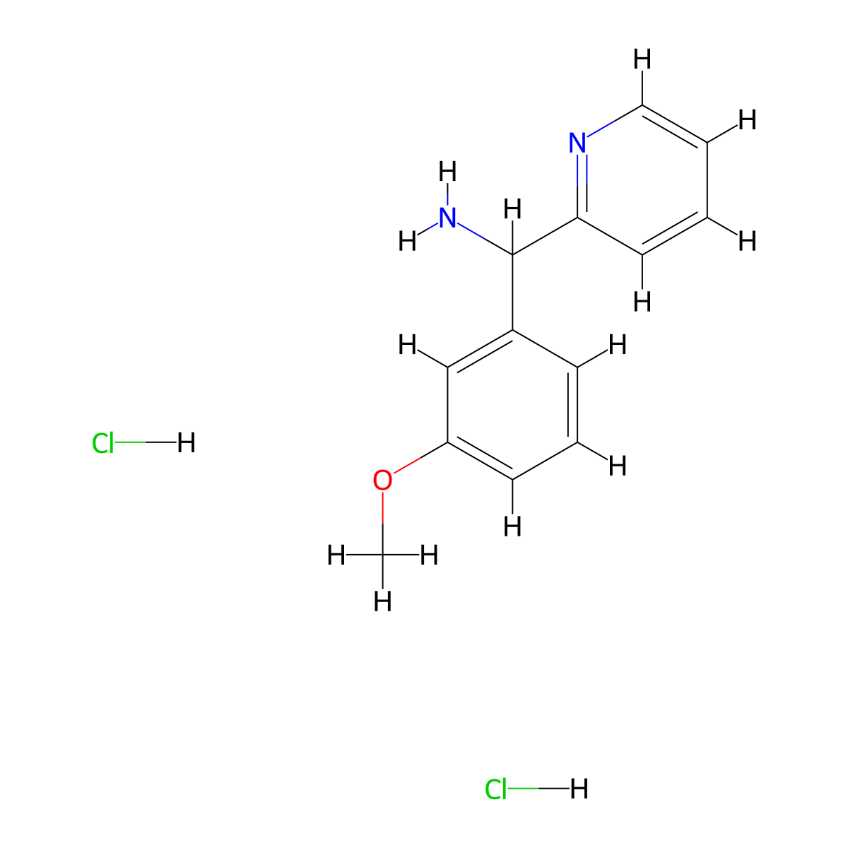 (3-Methoxyphenyl)(pyridin-2-yl)methanamine dihydrochloride molecular structure, CAS 1803595-80-3