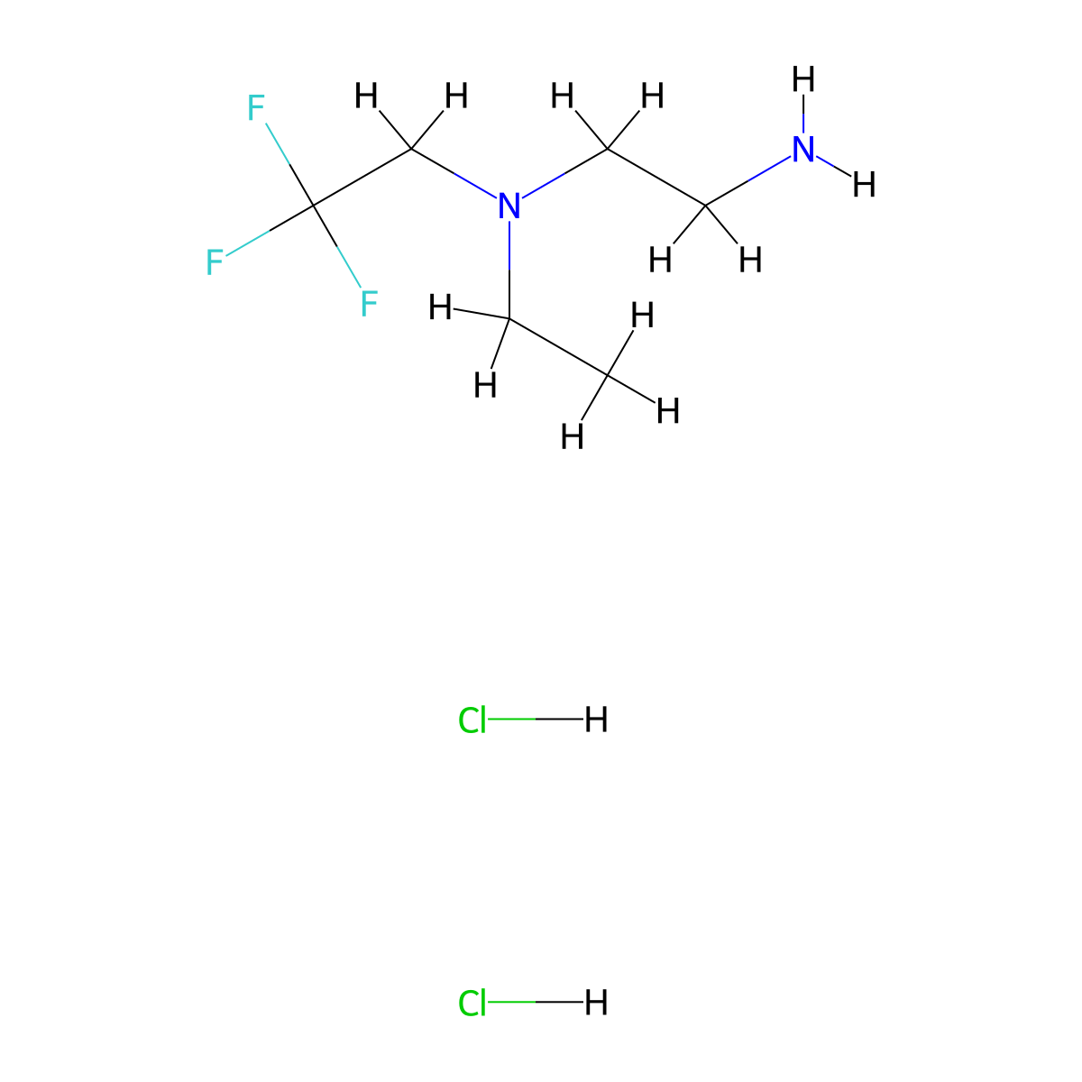 (2-Aminoethyl)(ethyl)(2,2,2-trifluoroethyl)amine dihydrochloride molecular structure, CAS 1803595-83-6