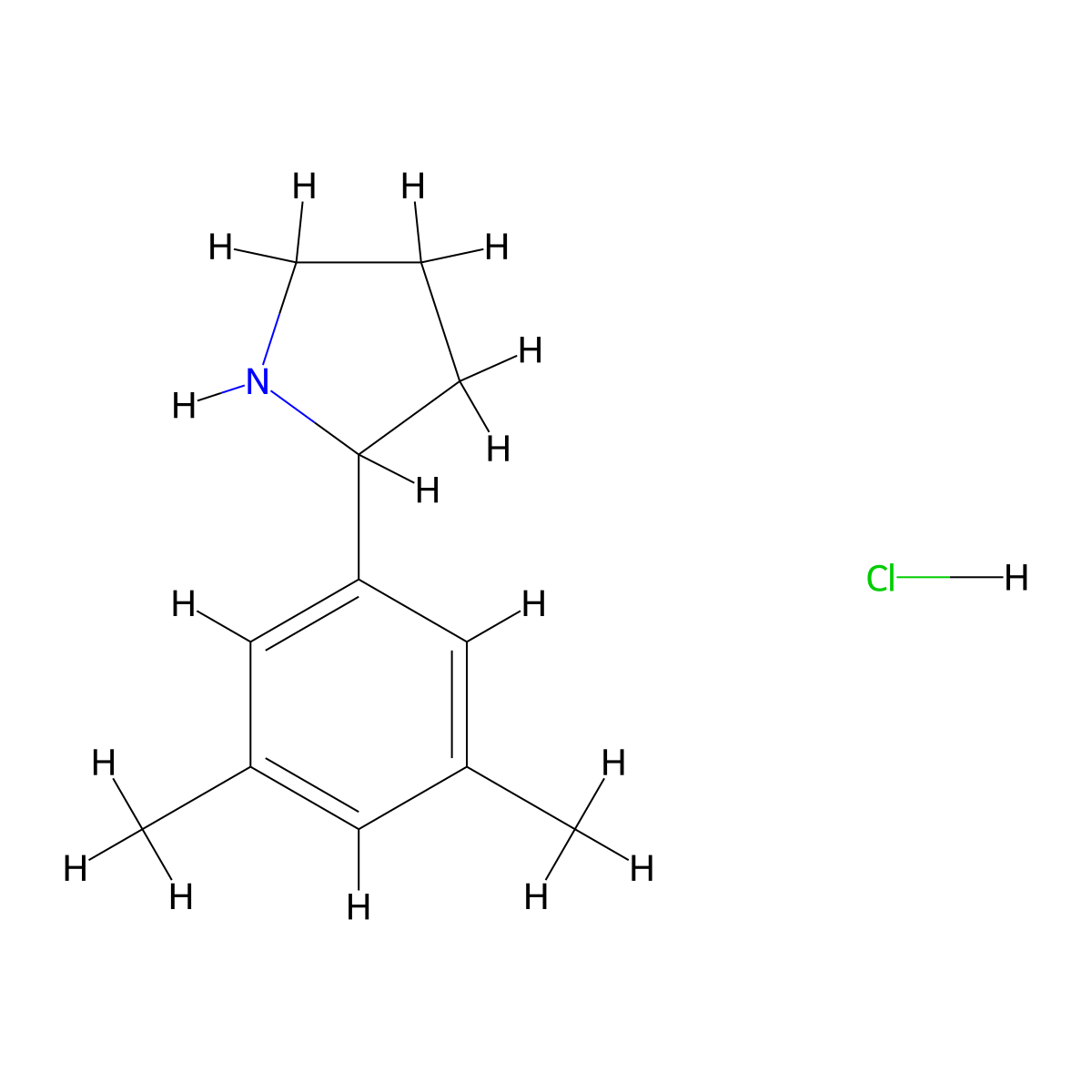 2-(3,5-Dimethylphenyl)pyrrolidine hydrochloride molecular structure, CAS 1803595-87-0
