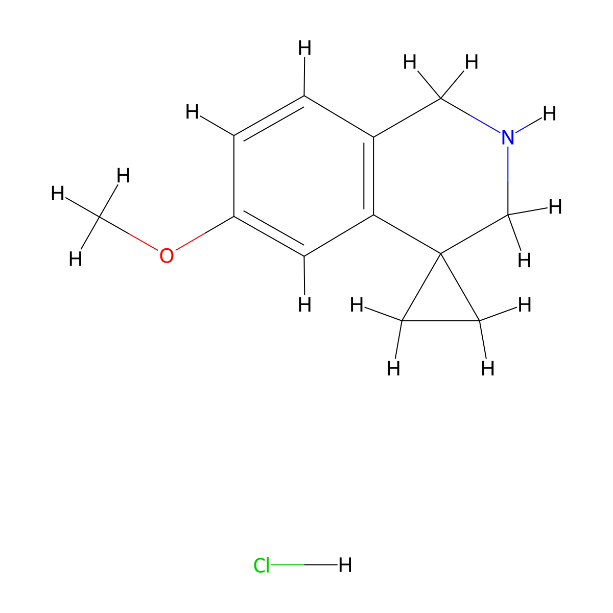 6'-methoxy-2',3'-dihydro-1'H-spiro[cyclopropane-1,4'-isoquinoline] hydrochloride molecular structure, CAS 1803595-89-2
