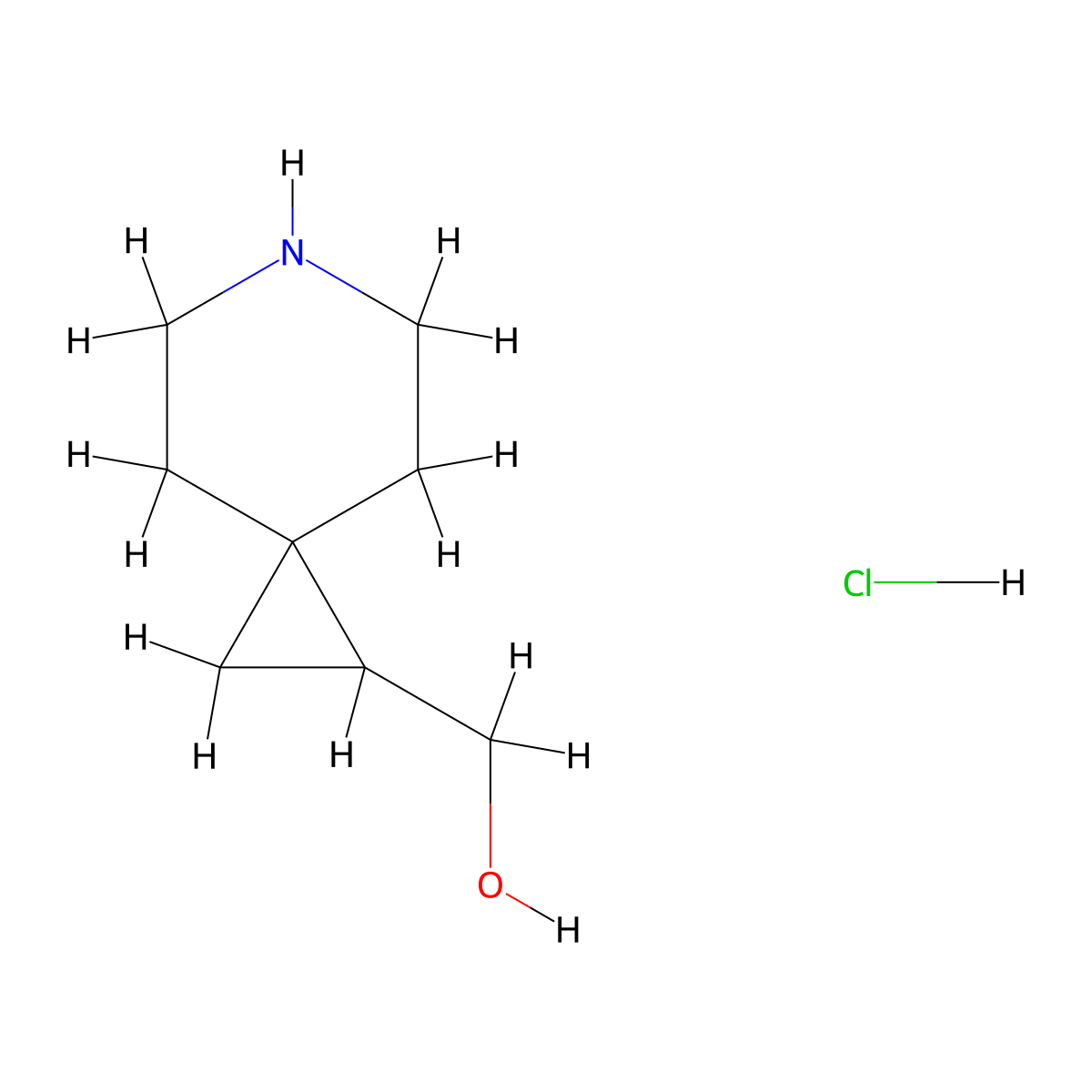6-Azaspiro(2.5)octan-1-ylmethanol hydrochloride molecular structure, CAS 1803595-93-8