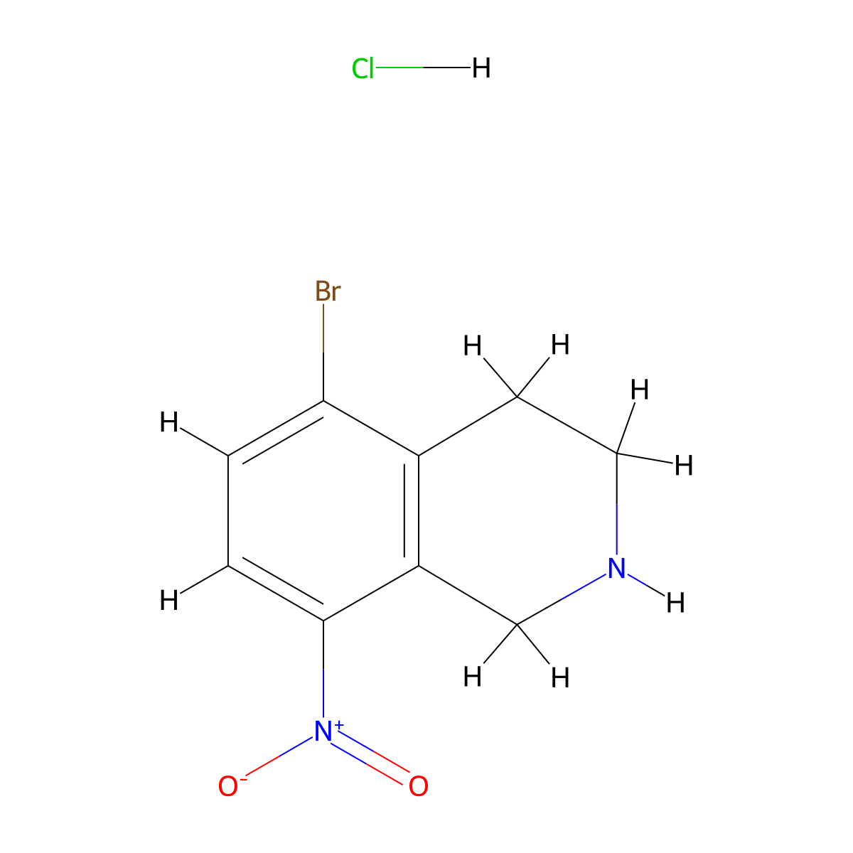 5-Bromo-8-nitro-1,2,3,4-tetrahydroisoquinoline hydrochloride molecular structure, CAS 1803595-97-2