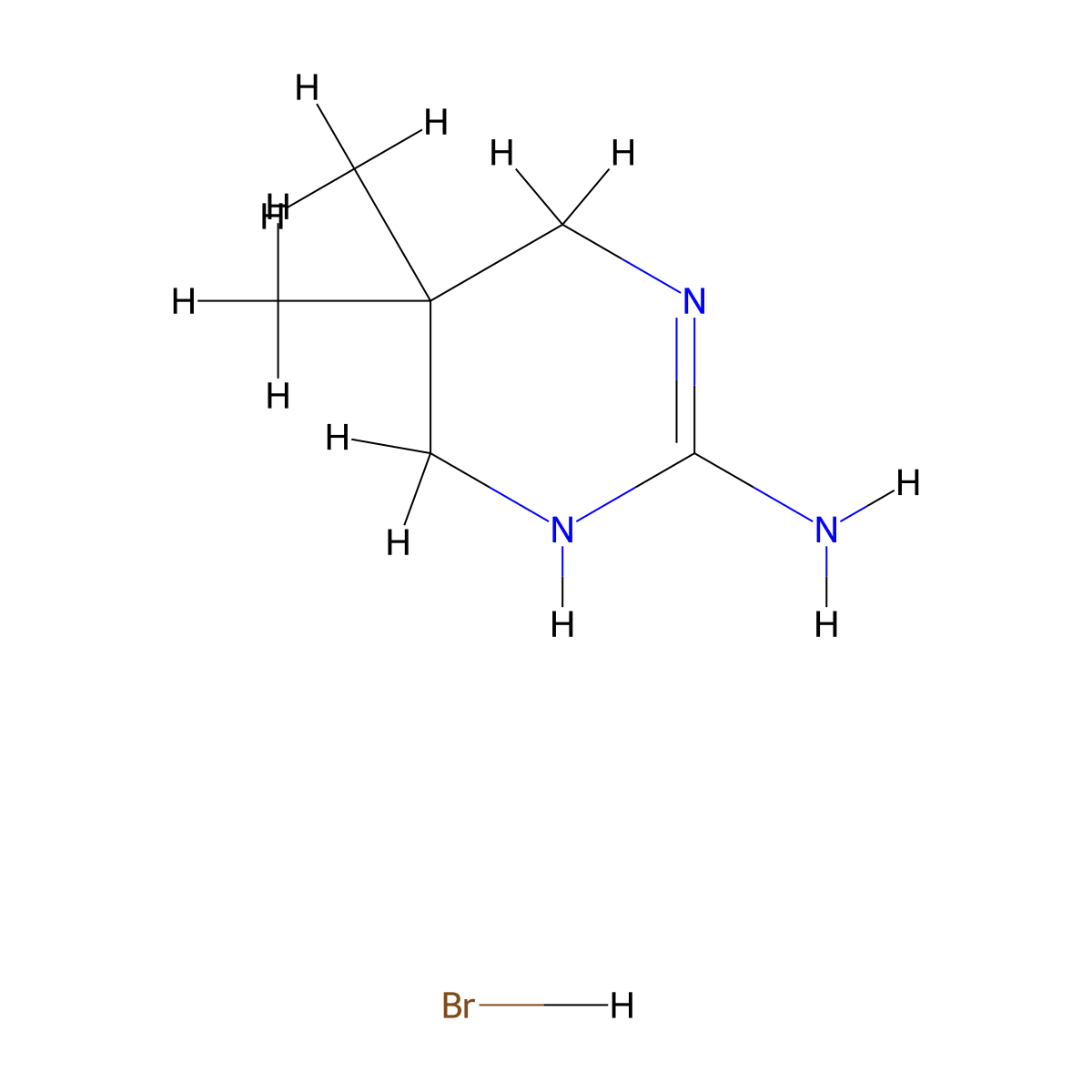 5,5-Dimethyl-1,4,5,6-tetrahydropyrimidin-2-amine hydrobromide molecular structure, CAS 1803596-04-4