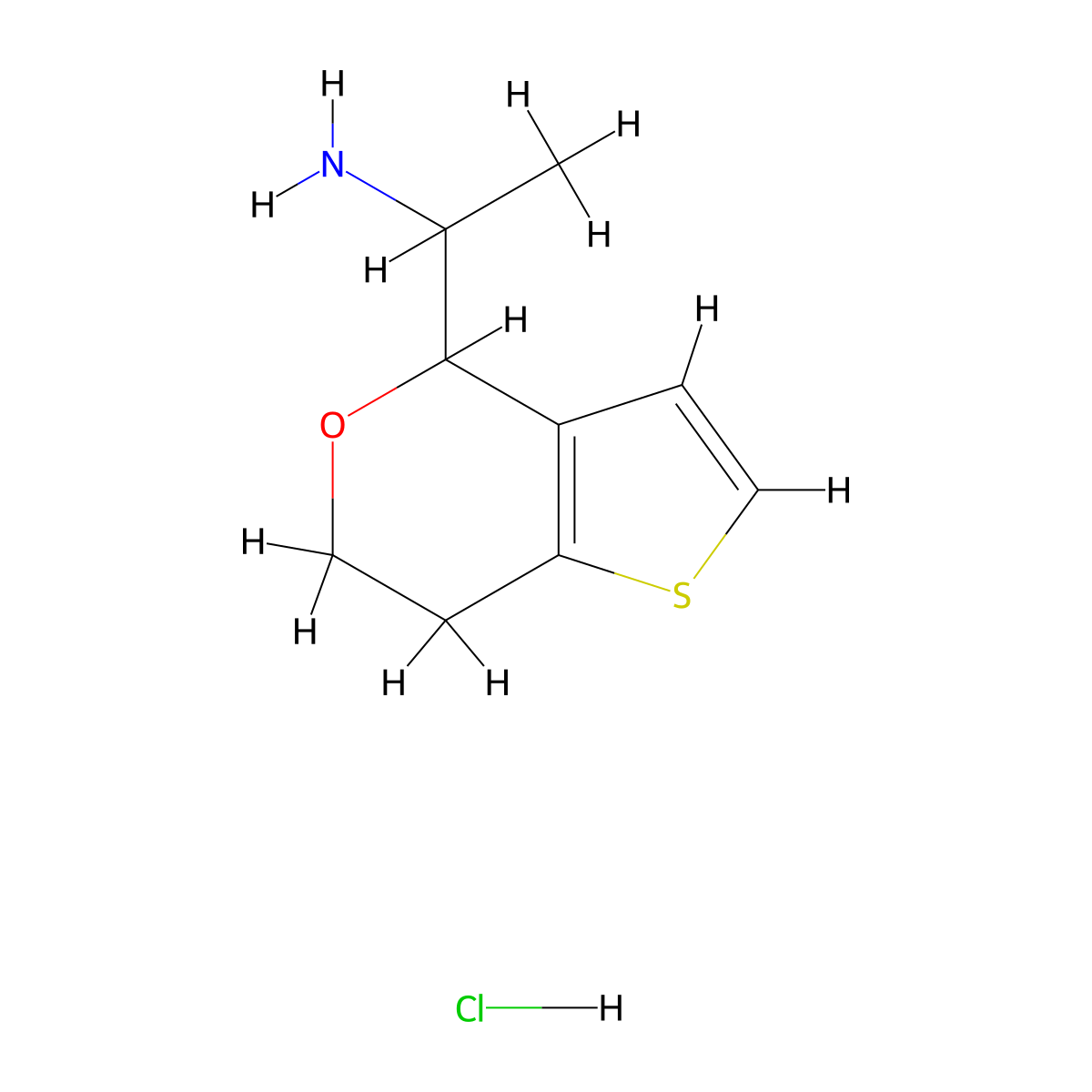 1-{4H,6H,7H-thieno[3,2-c]pyran-4-yl}ethan-1-amine hydrochloride molecular structure, CAS 1803596-13-5