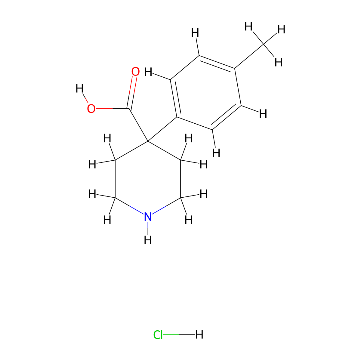 4-(4-Methylphenyl)piperidine-4-carboxylic acid hydrochloride molecular structure, CAS 1803596-15-7