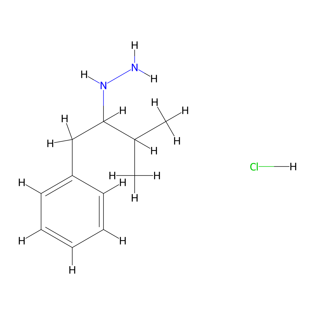 (3-Methyl-1-phenylbutan-2-yl)hydrazine hydrochloride molecular structure, CAS 1803596-17-9