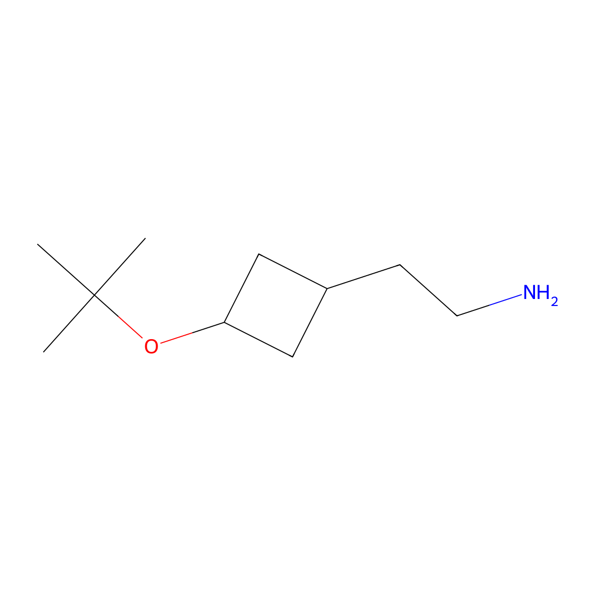 2-[3-(Tert-butoxy)cyclobutyl]ethan-1-amine molecular structure, CAS 1803596-23-7