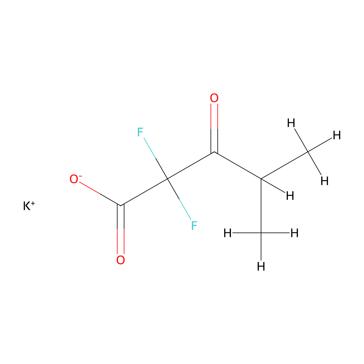 Potassium 2,2-difluoro-4-methyl-3-oxopentanoate molecular structure, CAS 1803596-28-2