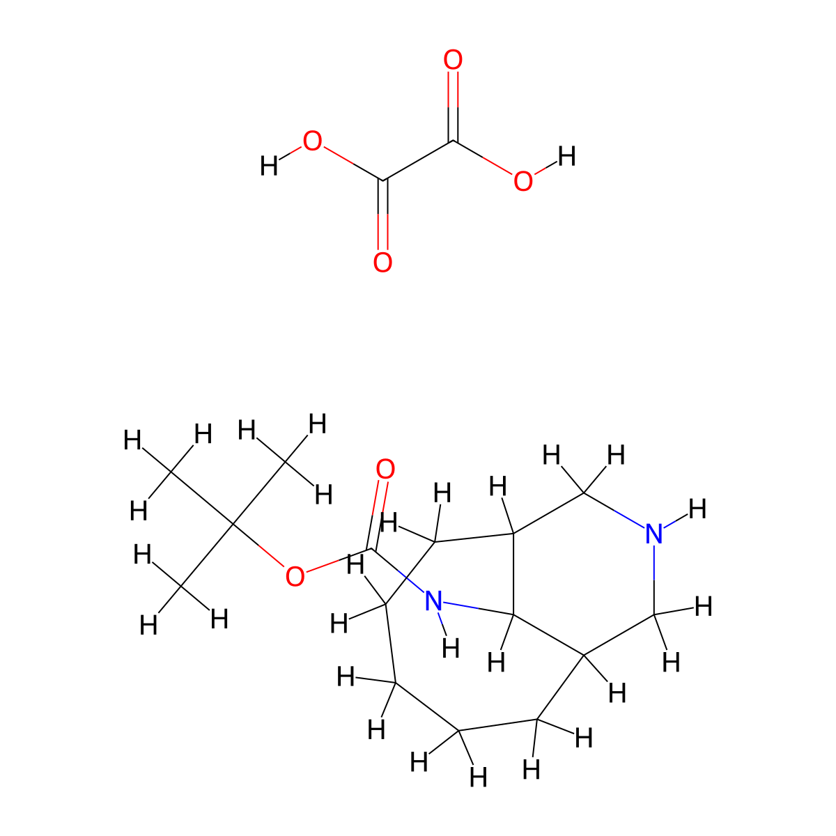 oxalic acid; tert-butyl N-{9-azabicyclo[5.3.1]undecan-11-yl}carbamate molecular structure, CAS 1803596-32-8