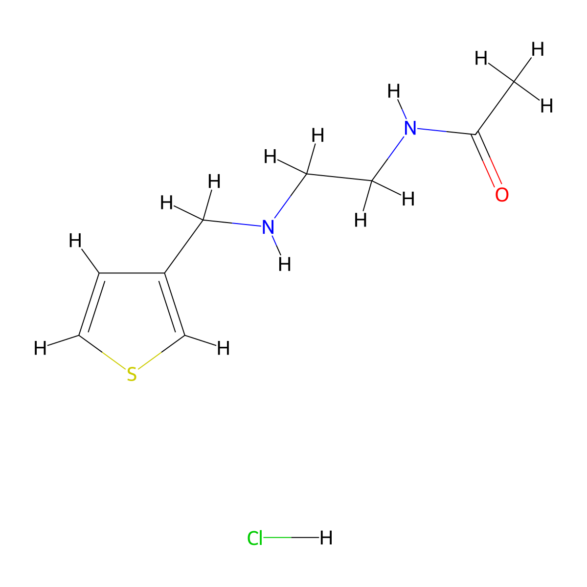 N-{2-[(thiophen-3-ylmethyl)amino]ethyl}acetamide hydrochloride molecular structure, CAS 1803596-47-5