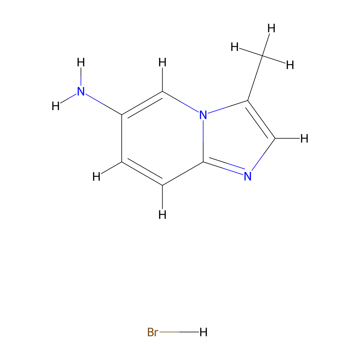 3-Methylimidazo[1,2-a]pyridin-6-amine hydrobromide molecular structure, CAS 1803596-49-7