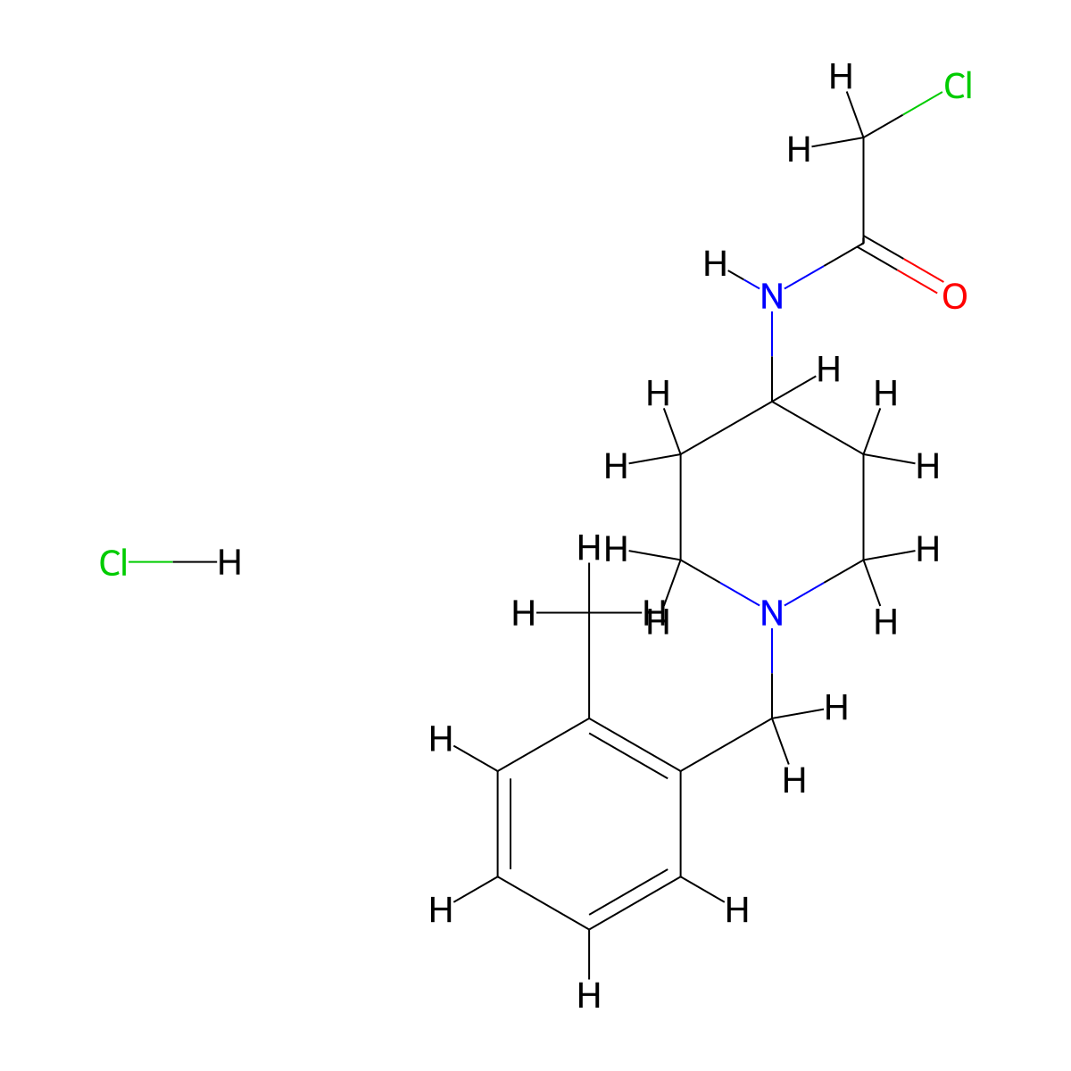 2-chloro-N-{1-[(2-methylphenyl)methyl]piperidin-4-yl}acetamide hydrochloride molecular structure, CAS 1803596-54-4