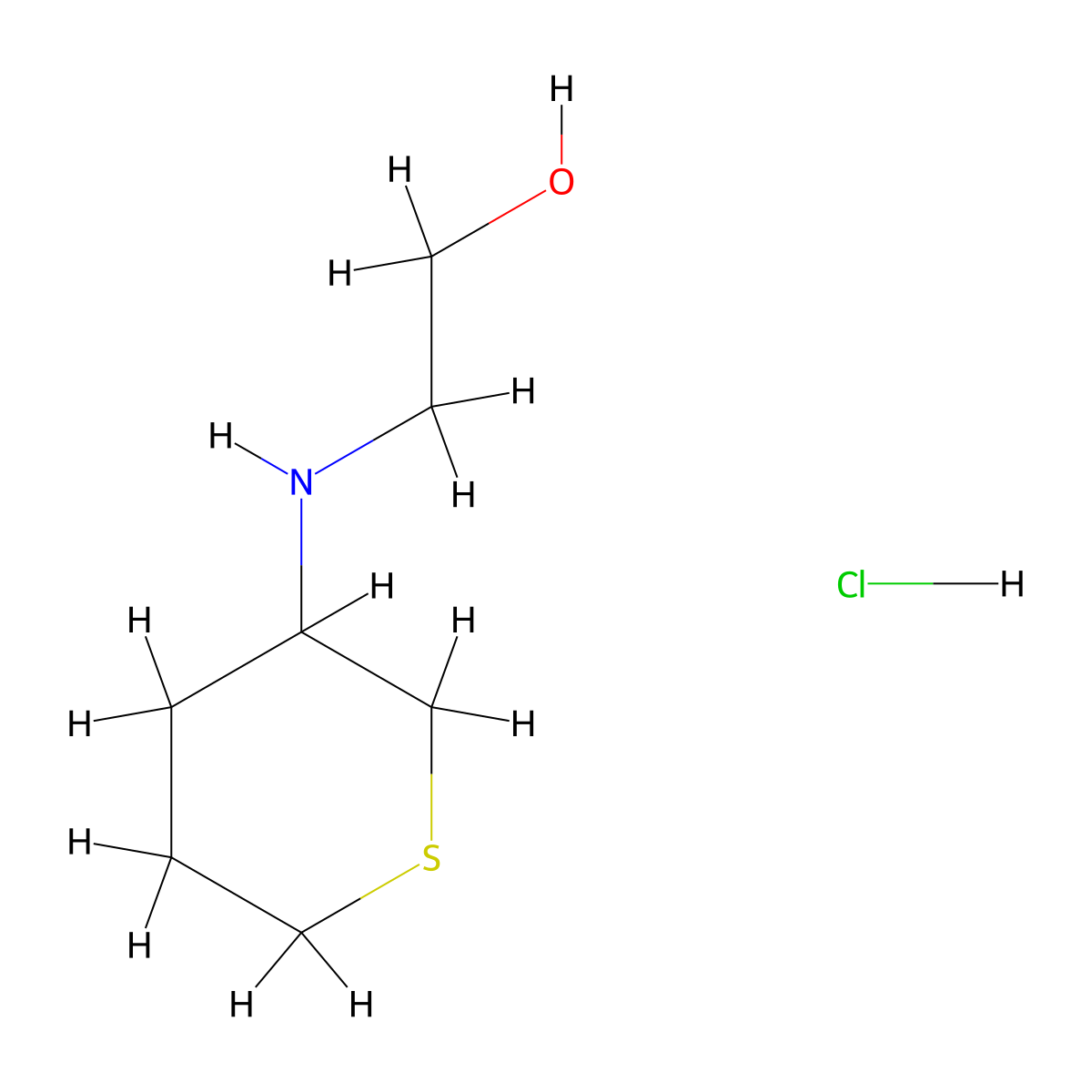 2-[(Thian-3-yl)amino]ethan-1-ol hydrochloride molecular structure, CAS 1803596-55-5