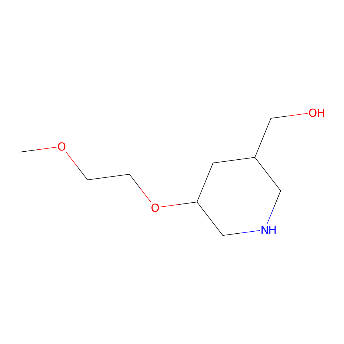 [5-(2-Methoxyethoxy)piperidin-3-yl]methanol molecular structure, CAS 1803596-61-3