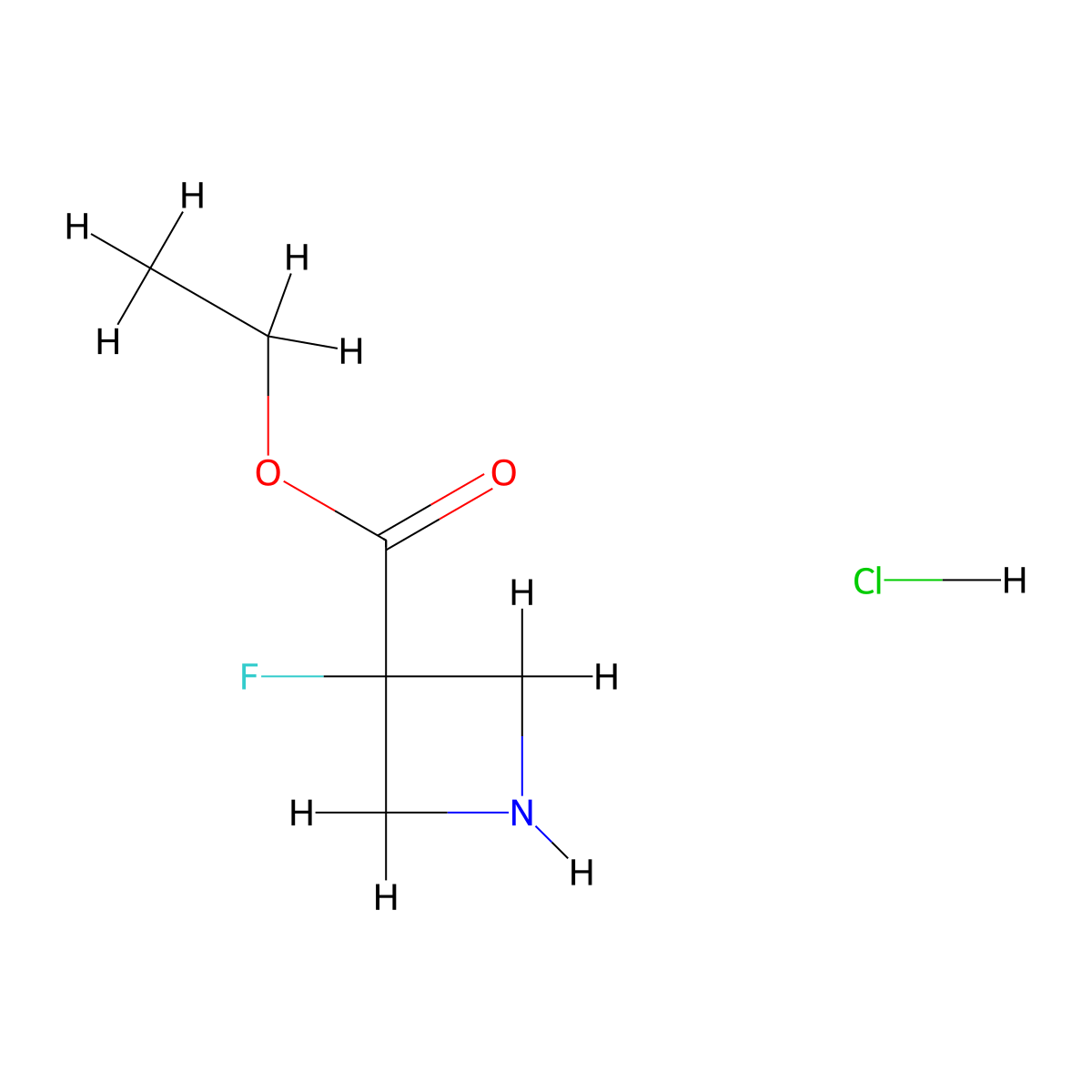 Ethyl 3-fluoroazetidine-3-carboxylate hydrochloride molecular structure, CAS 1803596-65-7