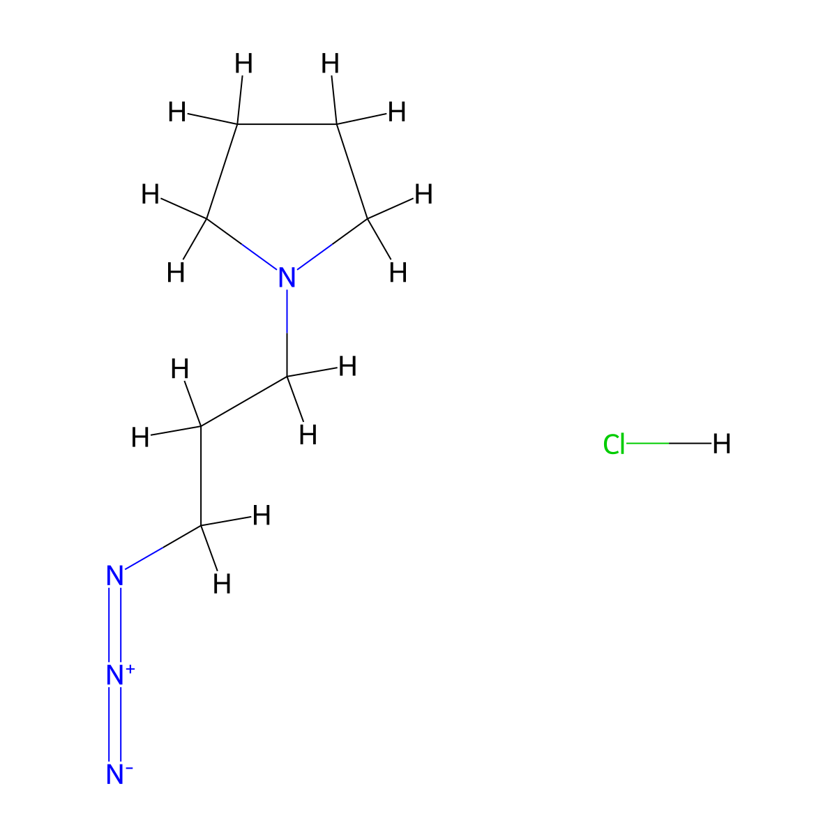 1-(3-Azidopropyl)pyrrolidine hydrochloride molecular structure, CAS 1803596-96-4