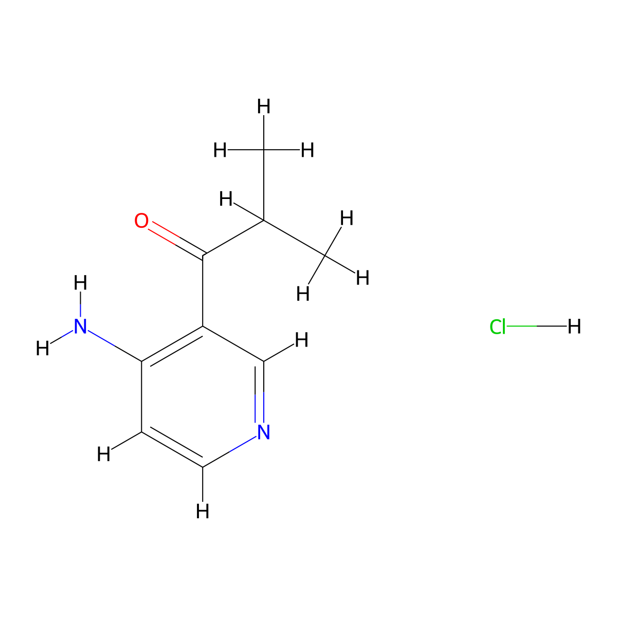 1-(4-Aminopyridin-3-yl)-2-methylpropan-1-one hydrochloride molecular structure, CAS 1803597-02-5