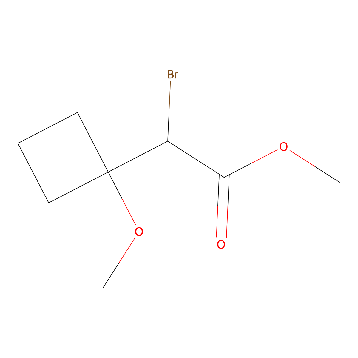 Methyl 2-bromo-2-(1-methoxycyclobutyl)acetate molecular structure, CAS 1803597-04-7