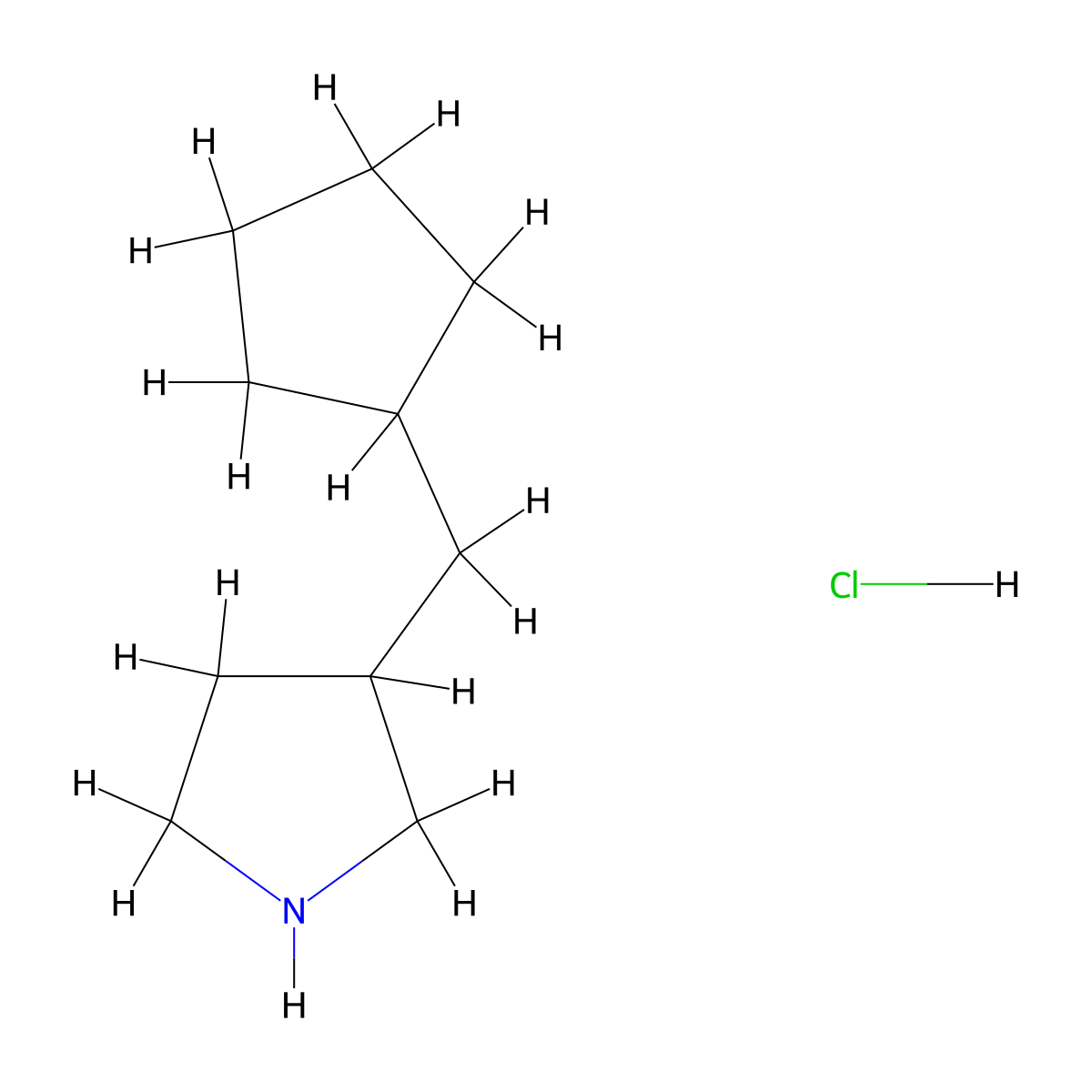 3-(Cyclopentylmethyl)pyrrolidine hydrochloride molecular structure, CAS 1803597-12-7