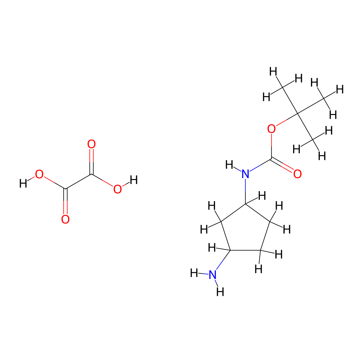 oxalic acid; tert-butyl N-(3-aminocyclopentyl)carbamate molecular structure, CAS 1803597-18-3