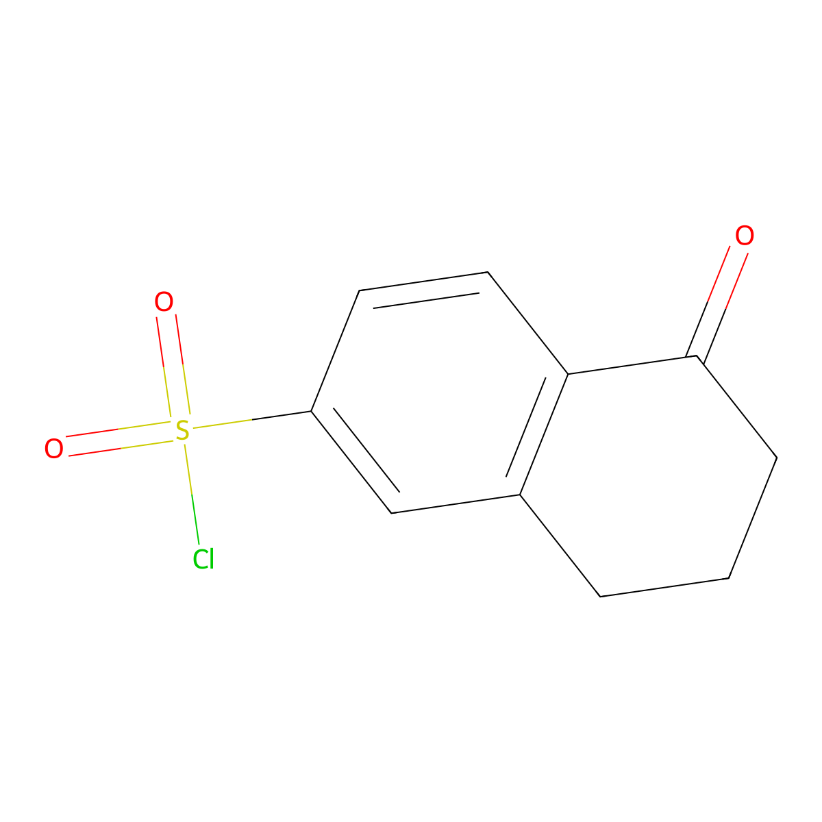 5-Oxo-5,6,7,8-tetrahydronaphthalene-2-sulfonyl chloride molecular structure, CAS 1803597-42-3
