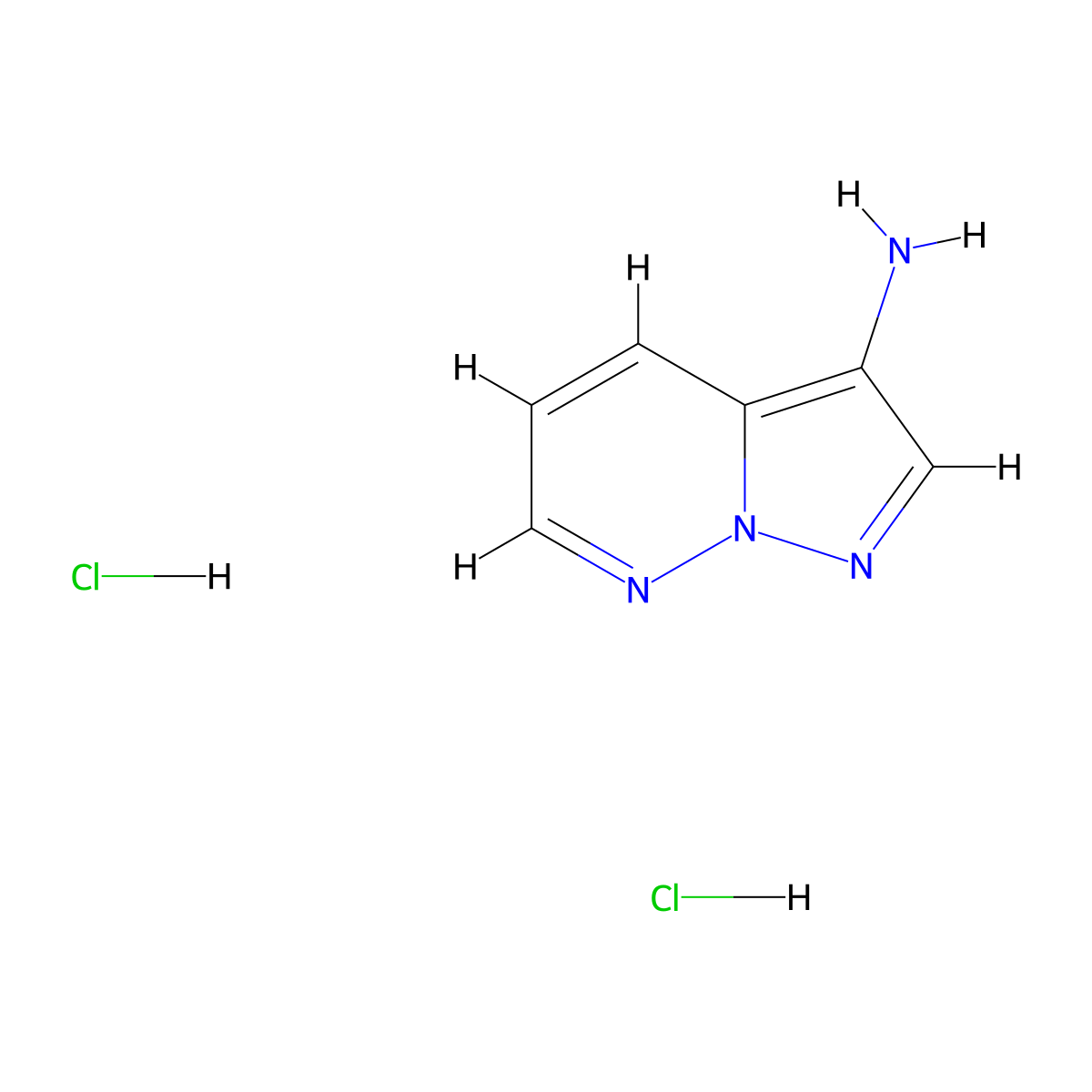 Pyrazolo[1,5-b]pyridazin-3-amine dihydrochloride molecular structure, CAS 1803597-49-0
